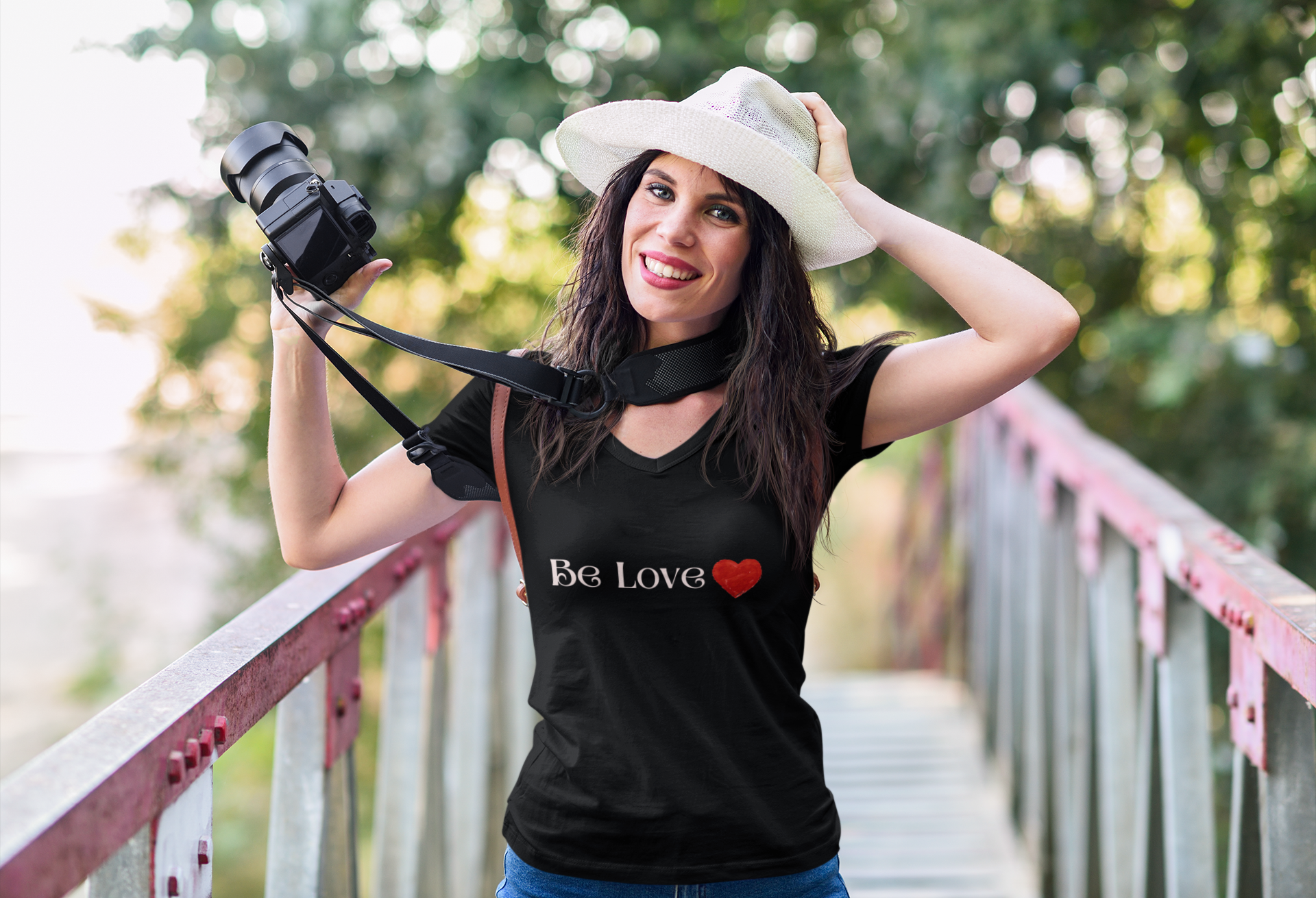 "Be Love" Inspirational Ladies' V-Neck T-Shirt product thumbnail image "Be Love" Inspirational Ladies' V-Neck T-Shirt product thumbnail image