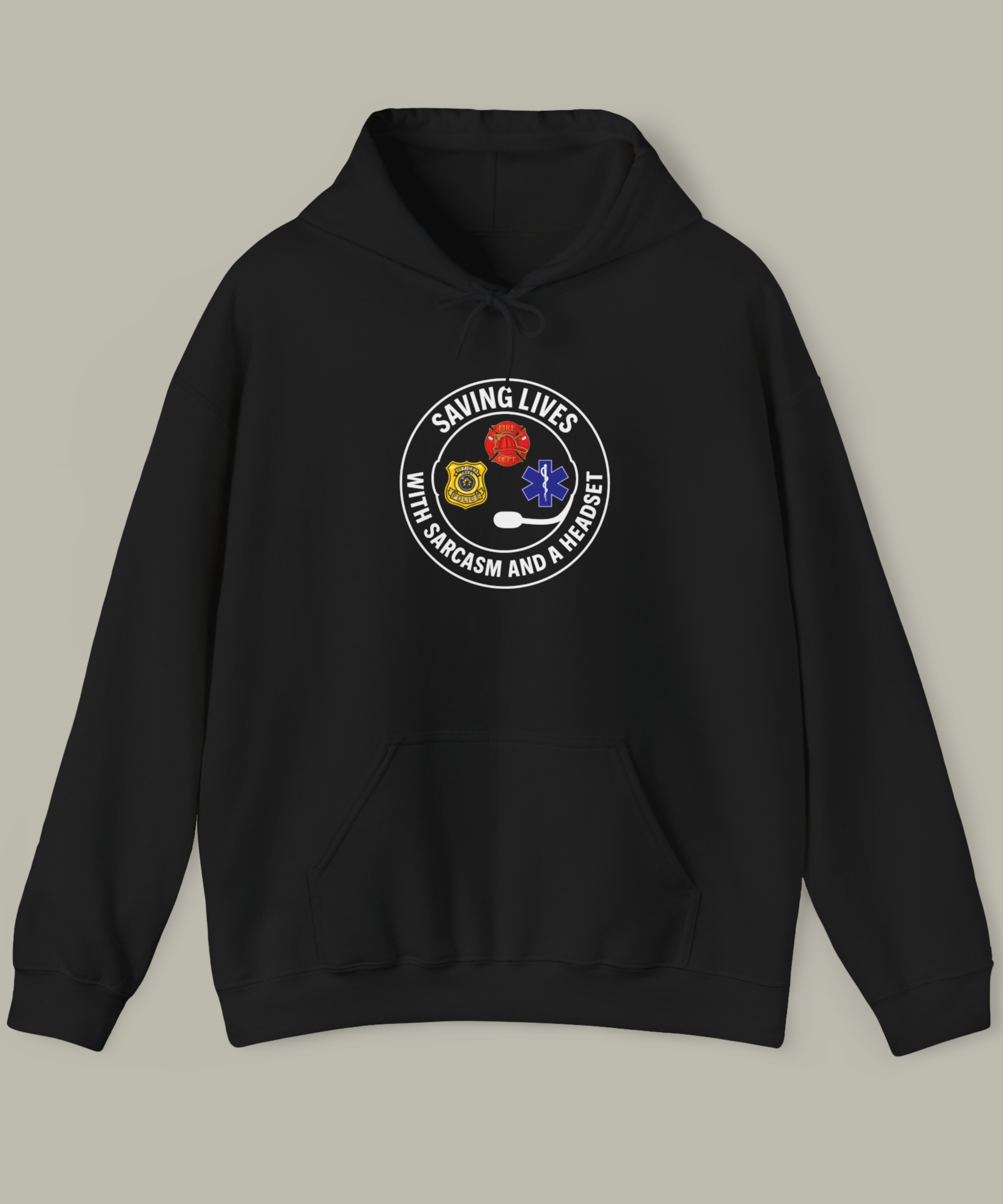 Saving Lives with Sarcasm Front & Dispatch Life Back Print - Dispatcher Hoodie product thumbnail image Saving Lives with Sarcasm Front & Dispatch Life Back Print - Dispatcher Hoodie product thumbnail image