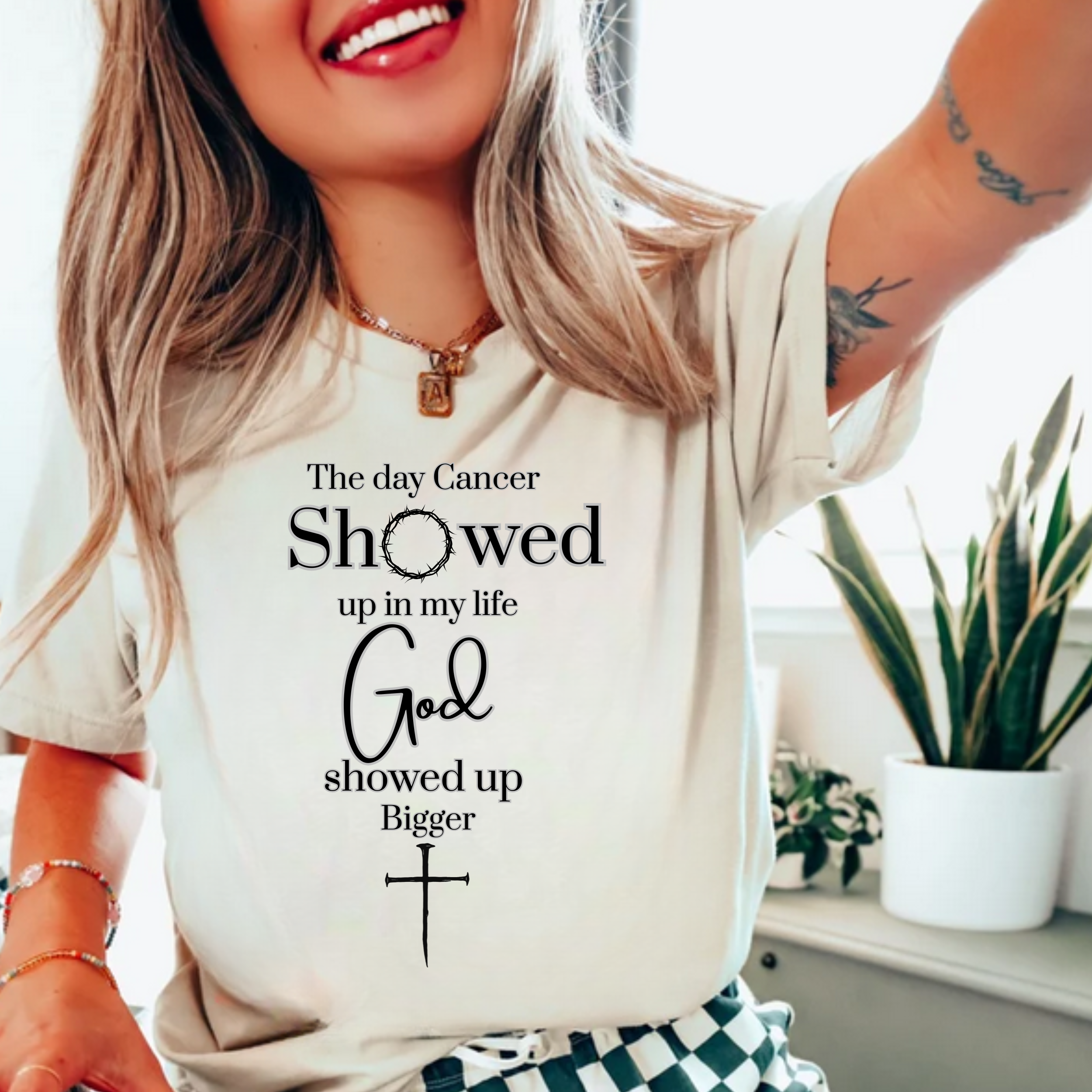 Faith-Inspired Cancer Survivor Tee, Inspirational Shirt, Unisex Uplifting T-Shirt, Faith-Based Gift, Hopeful Cancer Awareness Apparel