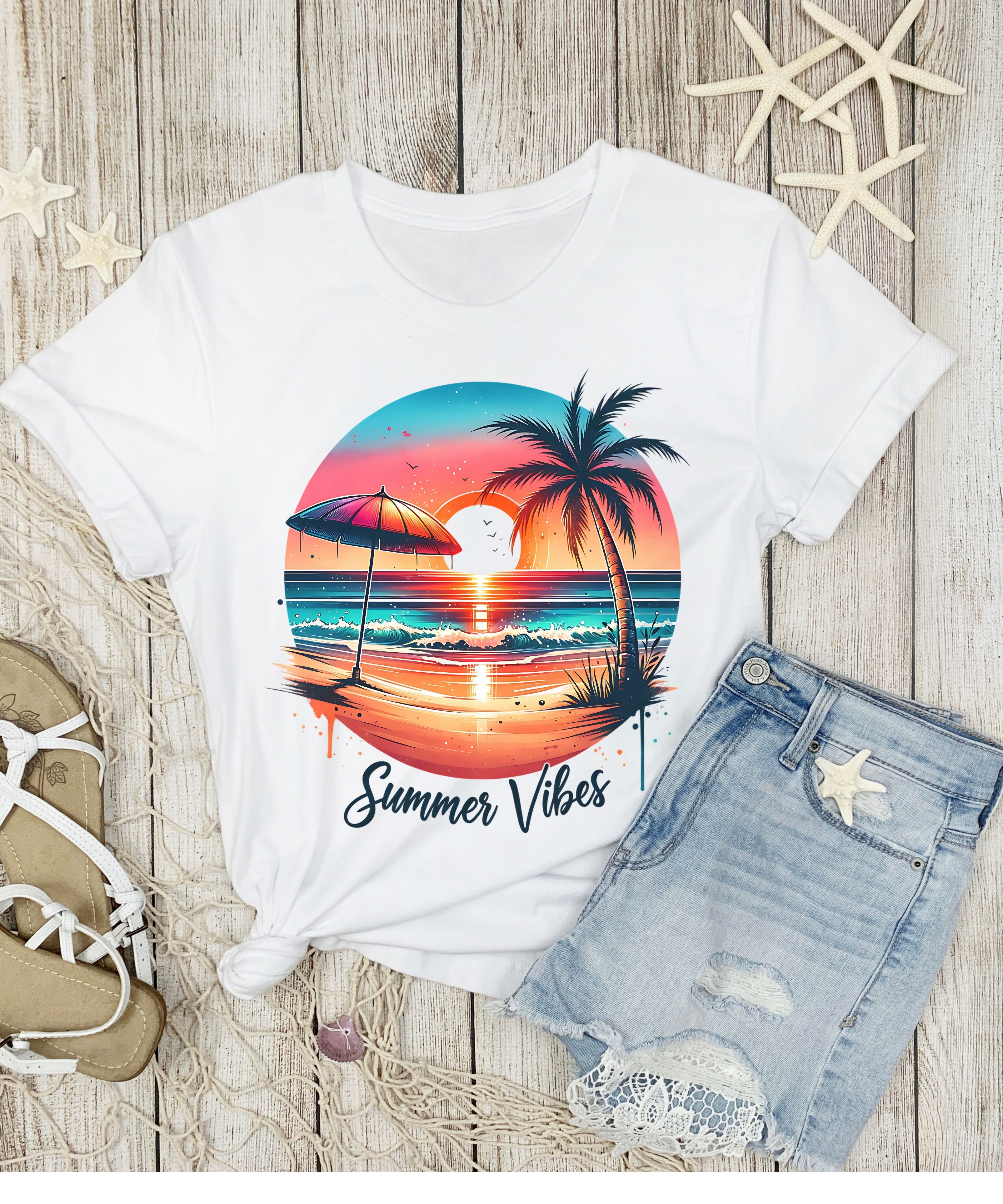Summer Vibes Unisex Softstyle T-Shirt - Beach, Vacation product thumbnail image
