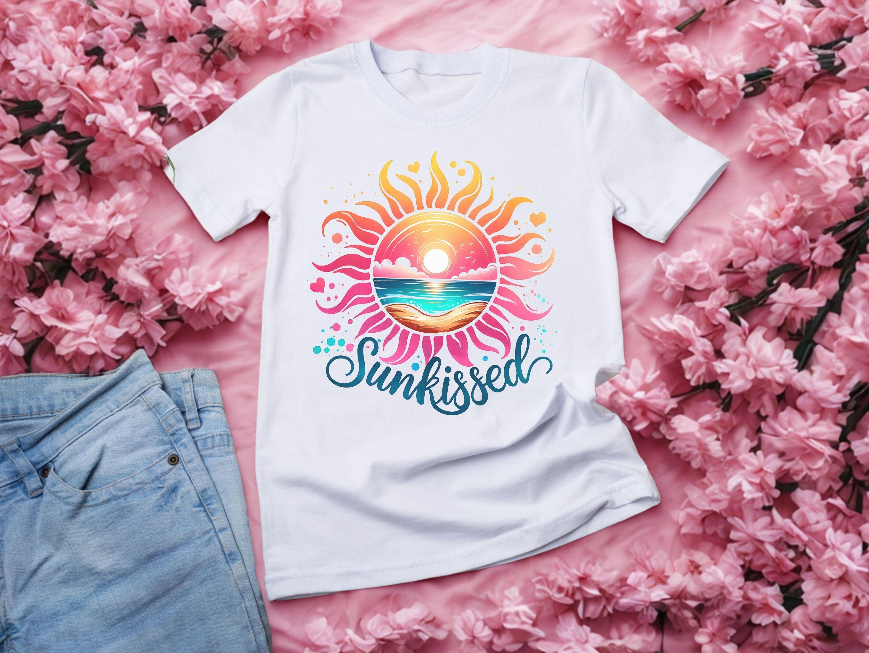 Sunkissed Summer T-Shirt, Beach Tee,  Softstyle Unisex product thumbnail image