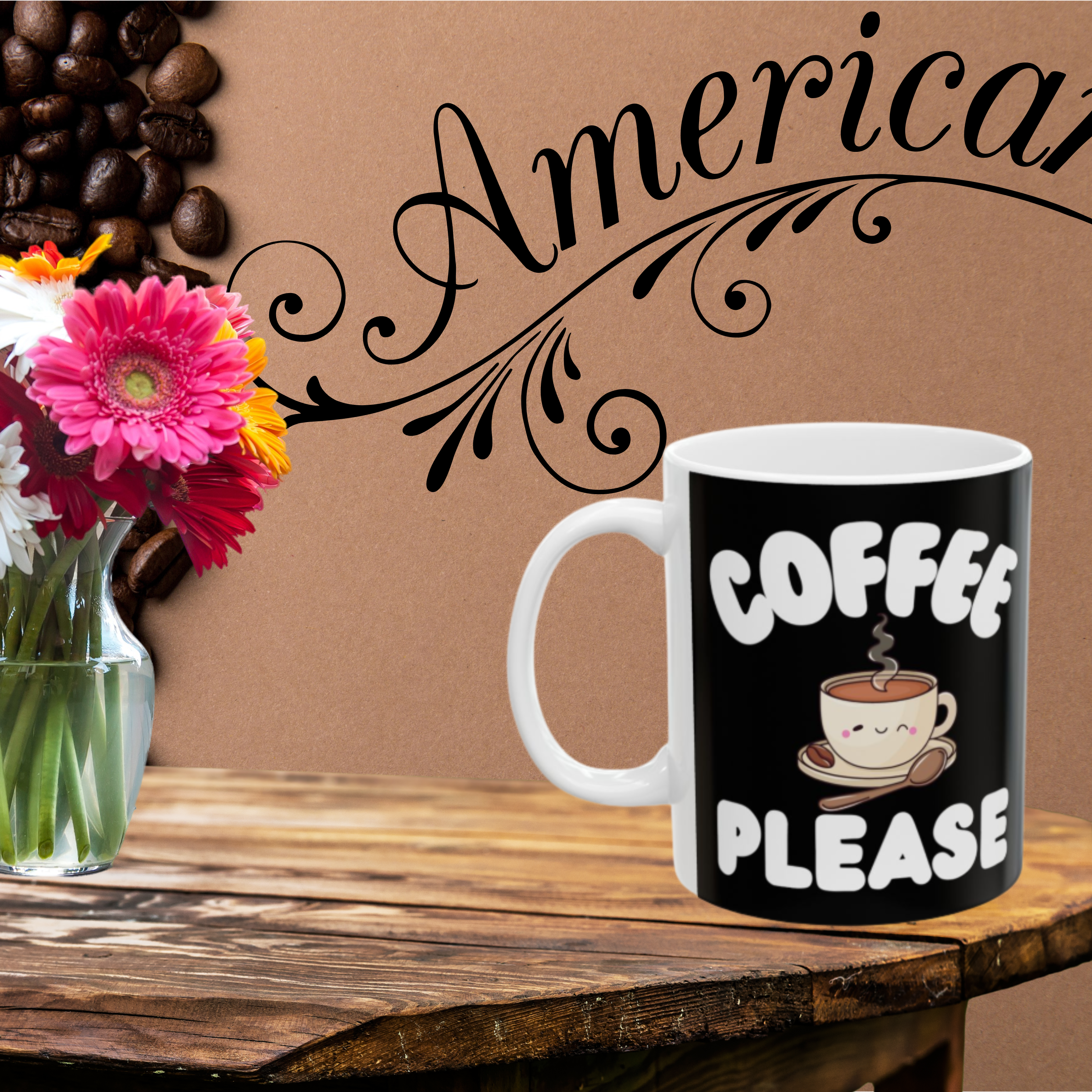 Coffee Please coffee cup, Fun Coffee Lover mug, Gift for Baristas, Casual Coffee 