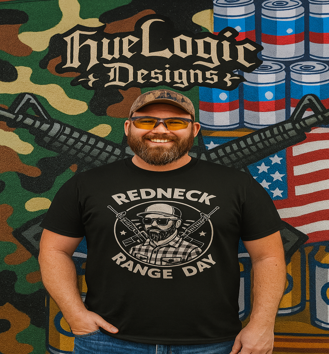 Redneck Range Day Shirt – Funny Gun Lover Patriotic Tee | Tactical Beard 2A Support USA Fla