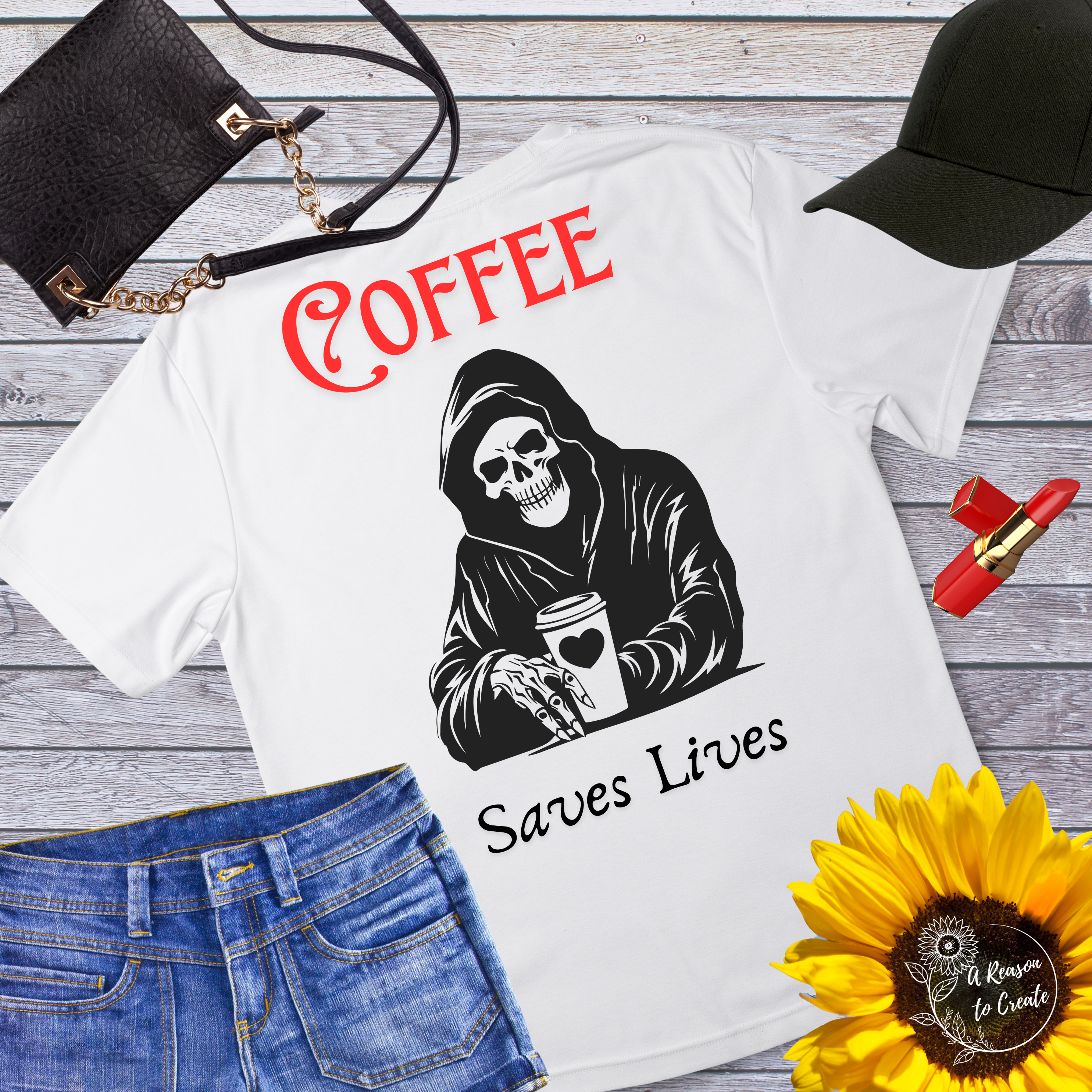 Coffee Saves lives T-Shirt, Funny Gift, Cute Casual Wear, Coffee Lover Apparel