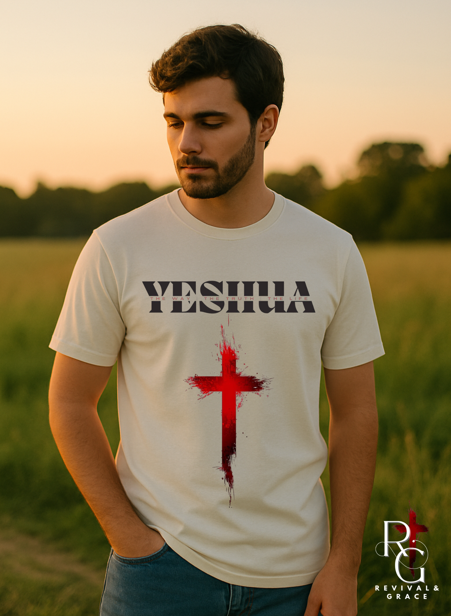 YESHUA – Christian Cross Tee | Bold Faith Statement product thumbnail image