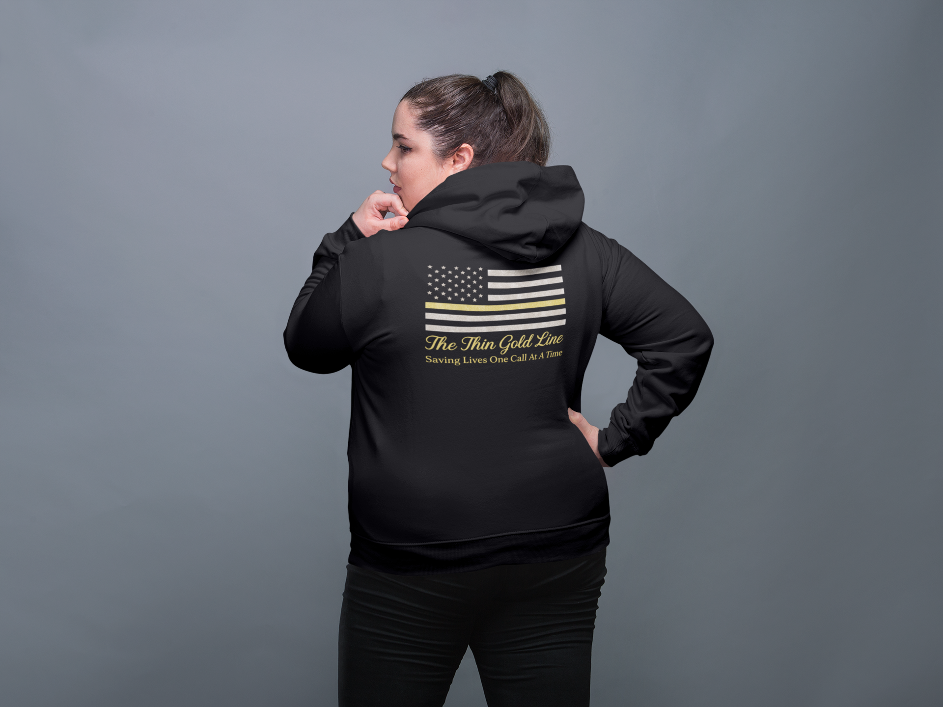 Thin Gold Line Dispatch – Saving Lives One Call at a Time Hoodie | Full Zip | Unisex product thumbnail image Thin Gold Line Dispatch – Saving Lives One Call at a Time Hoodie | Full Zip | Unisex product thumbnail image