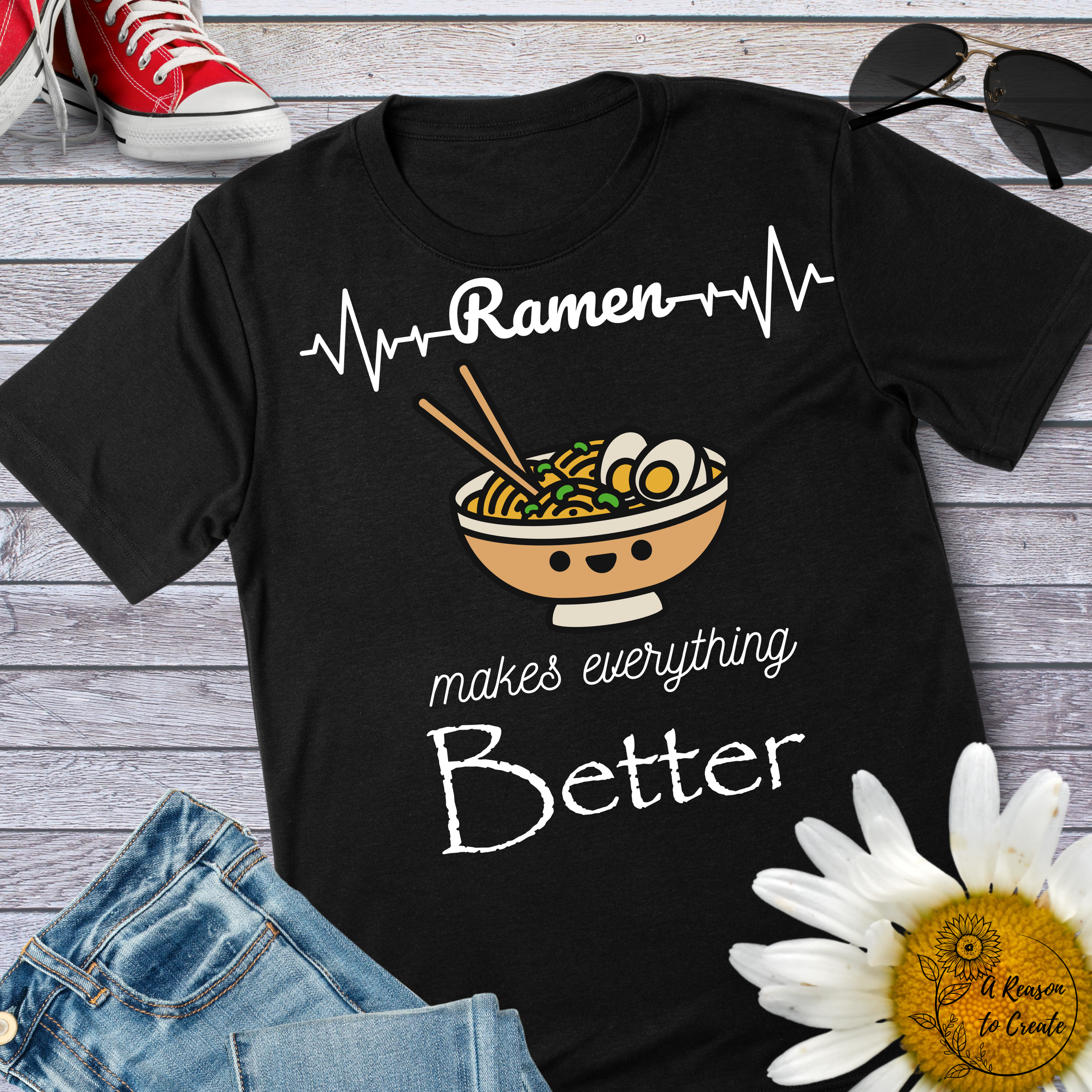 Ramen Makes Everything Better Tee, Unisex Cotton T-Shirt, Perfect for Food Lovers, Comfort Clothing, Casual Wear, Gift for Noodle Fans product thumbnail image Ramen Makes Everything Better Tee, Unisex Cotton T-Shirt, Perfect for Food Lovers, Comfort Clothing, Casual Wear, Gift for Noodle Fans product thumbnail image