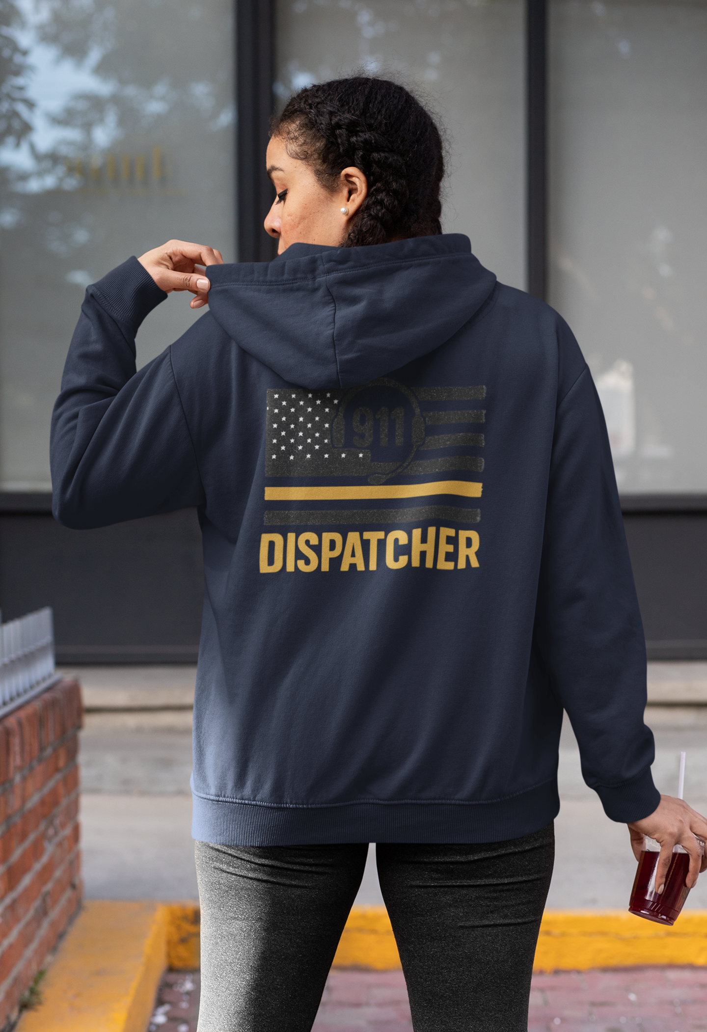 Thin Gold Line Flag Edition  – 911 Dispatcher Hoodie | Unisex | Multiple color options