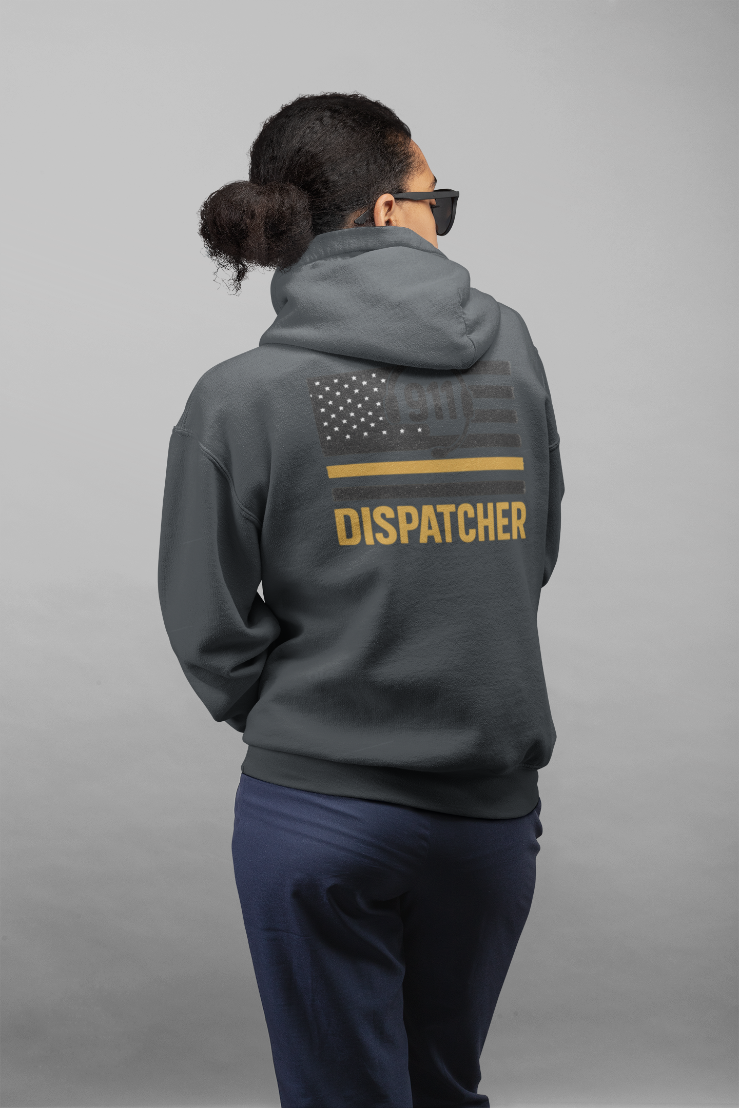 Thin Gold Line Flag Edition – 911 Dispatcher Hoodie | Unisex | Multiple color options product thumbnail image Thin Gold Line Flag Edition – 911 Dispatcher Hoodie | Unisex | Multiple color options product thumbnail image
