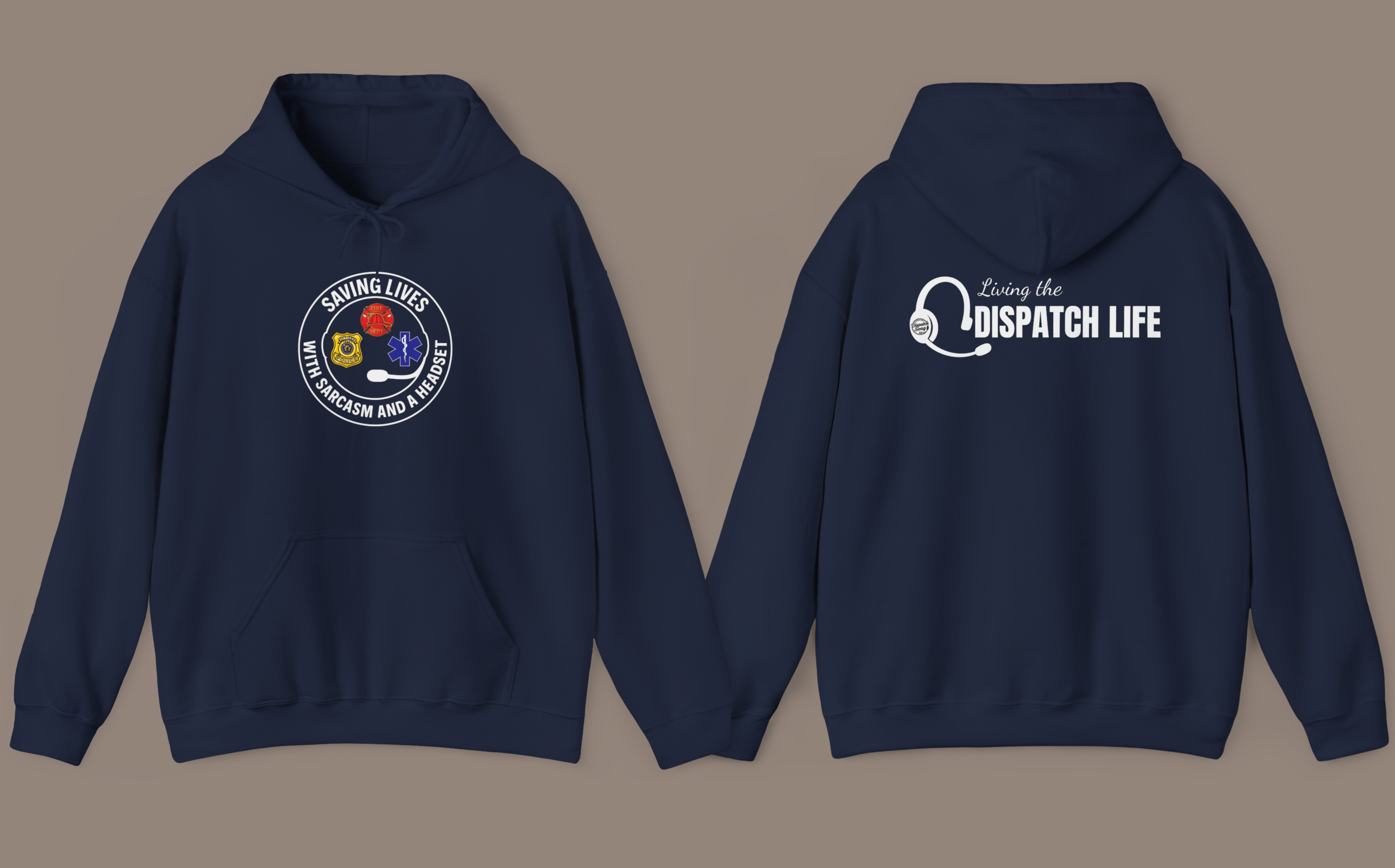 Saving Lives with Sarcasm Front & Dispatch Life Back Print - Dispatcher Hoodie product thumbnail image Saving Lives with Sarcasm Front & Dispatch Life Back Print - Dispatcher Hoodie product thumbnail image