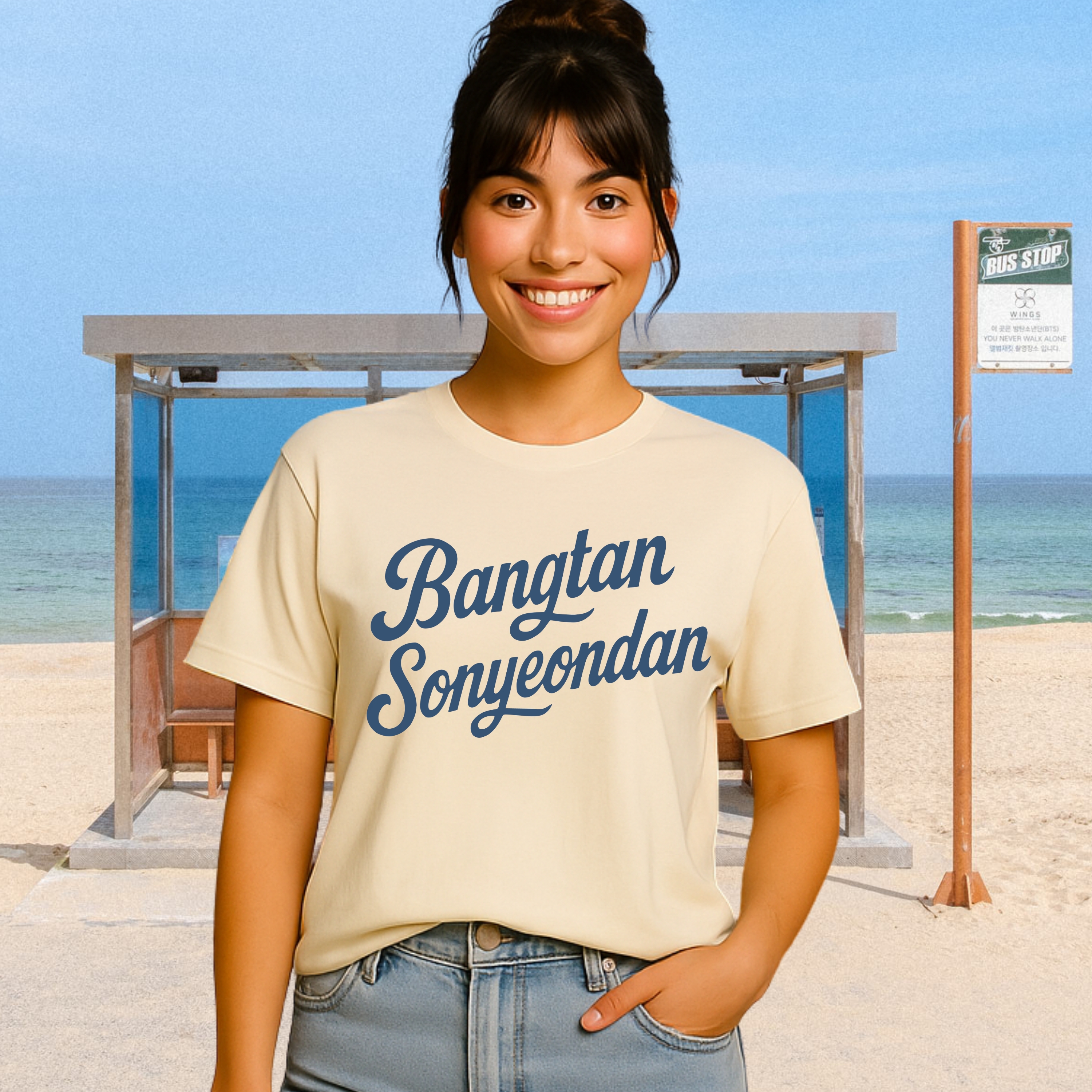 Retro Bangtan Unisex Tee, FRONT print, Designed for Army by Army product thumbnail image Retro Bangtan Unisex Tee, FRONT print, Designed for Army by Army product thumbnail image