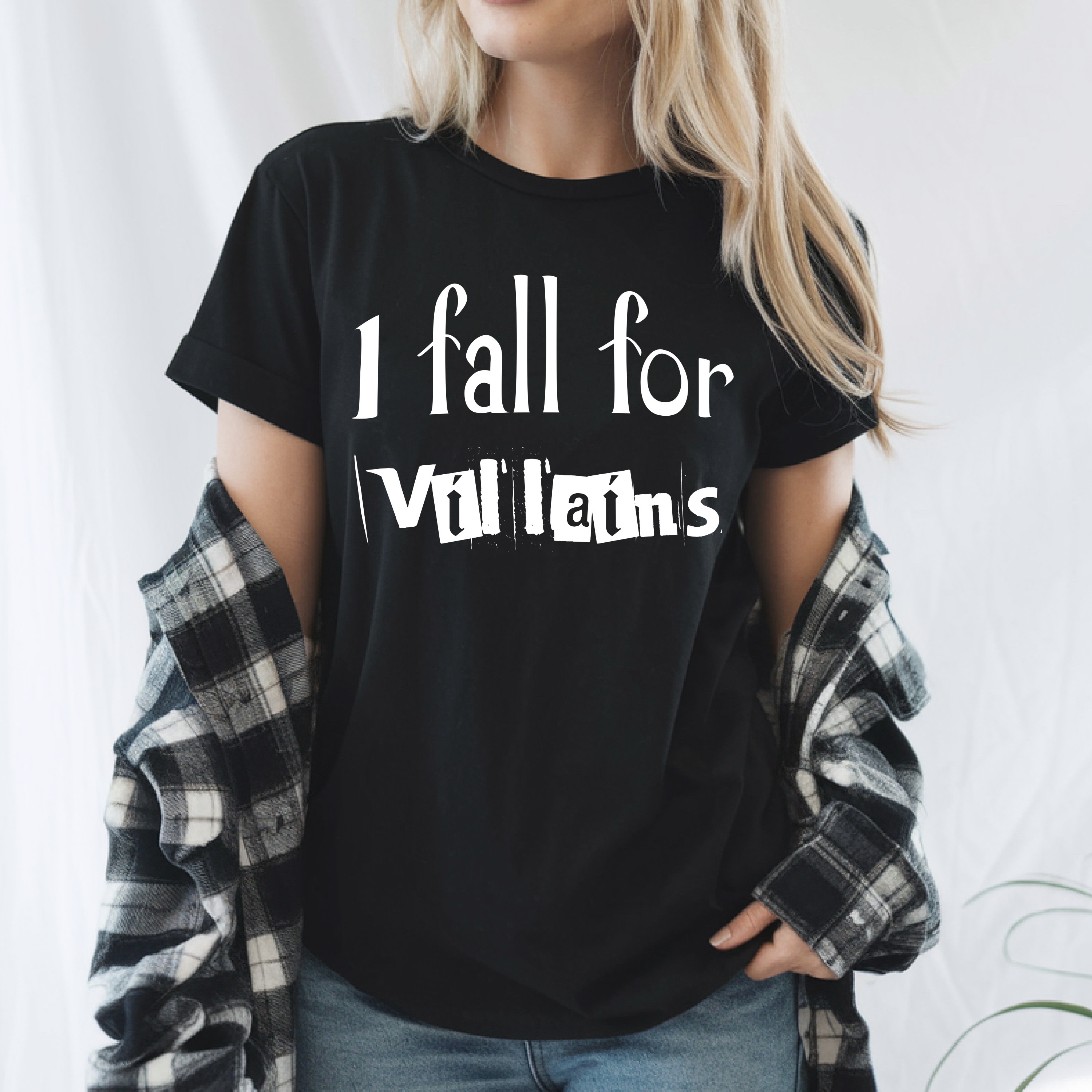 I Fall for Villains T-Shirt | Gay Paranormal Romance Tee | Morally Grey Bookish Shirt | LGBTQ+ Villain Lover Merch | Dark Academia product thumbnail image I Fall for Villains T-Shirt | Gay Paranormal Romance Tee | Morally Grey Bookish Shirt | LGBTQ+ Villain Lover Merch | Dark Academia product thumbnail image