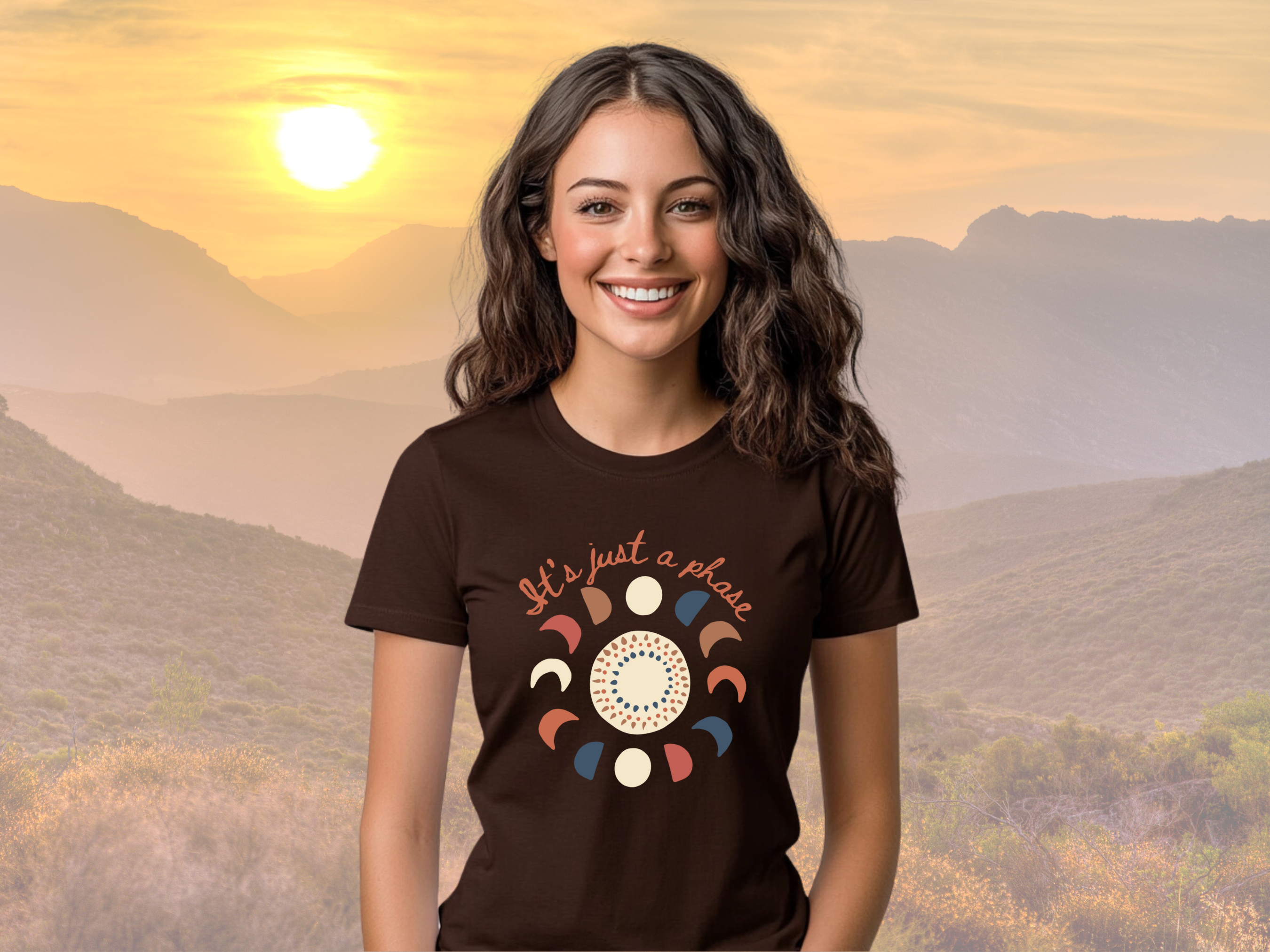 It's Just a Phase Gilden Unisex Softstyle Short Sleeve T-Shirt, Moon Phases Tee Shirt