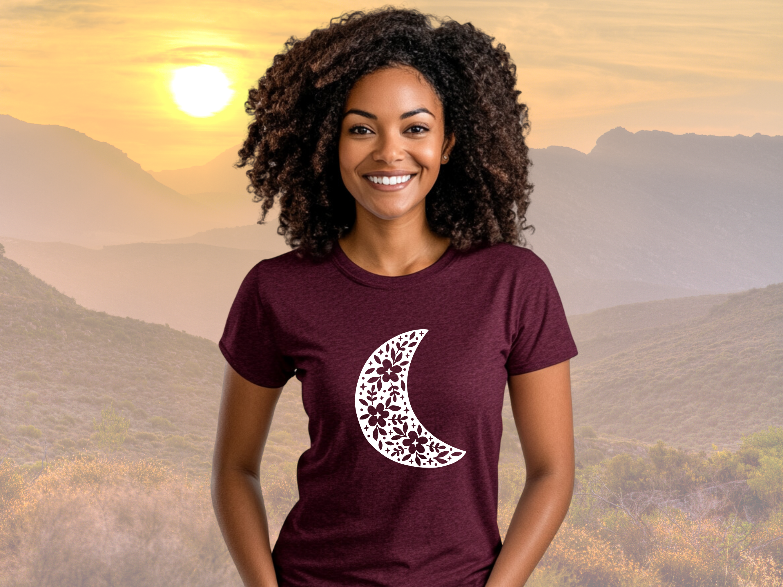 Flower Moon Gilden Unisex Softstyle Short Sleeve T-Shirt, Celestial Tee Shirt