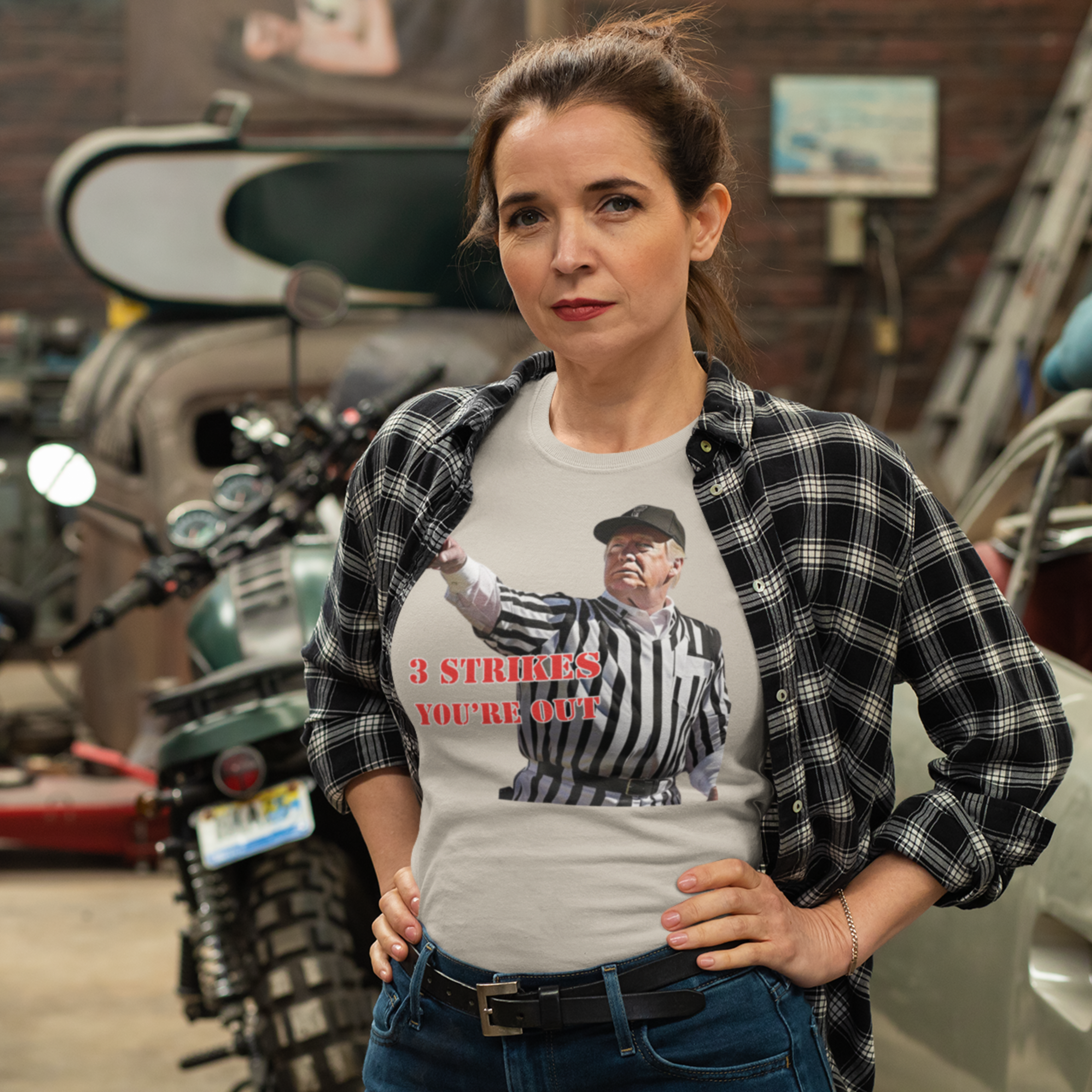 Trump 3 Strikes You're out Unisex Soft style T-Shirt, Sports Tee, Trump Fan Gift, Team Shirt, Trump Merchandise product thumbnail image Trump 3 Strikes You're out Unisex Soft style T-Shirt, Sports Tee, Trump Fan Gift, Team Shirt, Trump Merchandise product thumbnail image