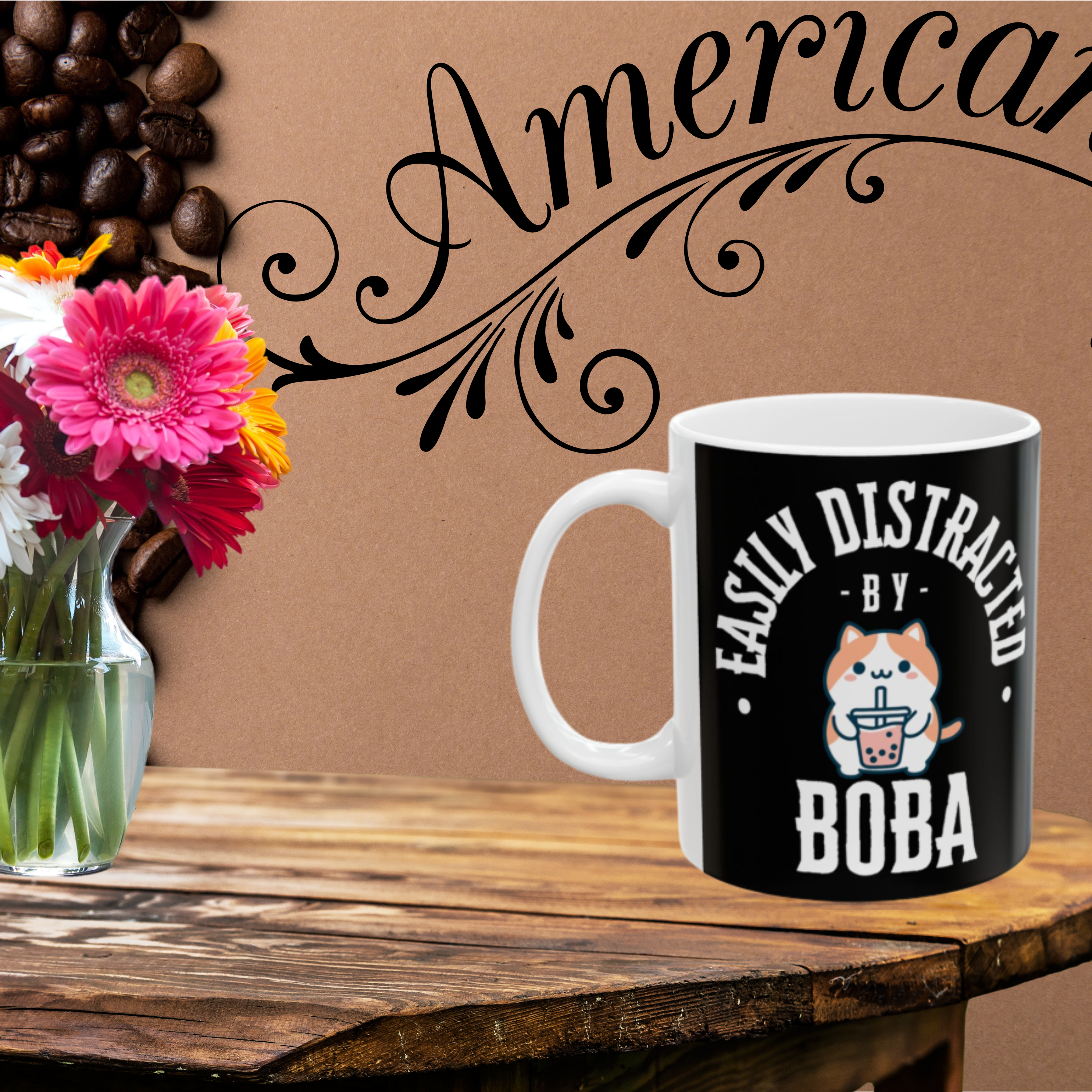  Easily Distracted by Boba cup, Cute Drink Lover gift, Perfect for Gifts, Cafes, 11 or 15oz