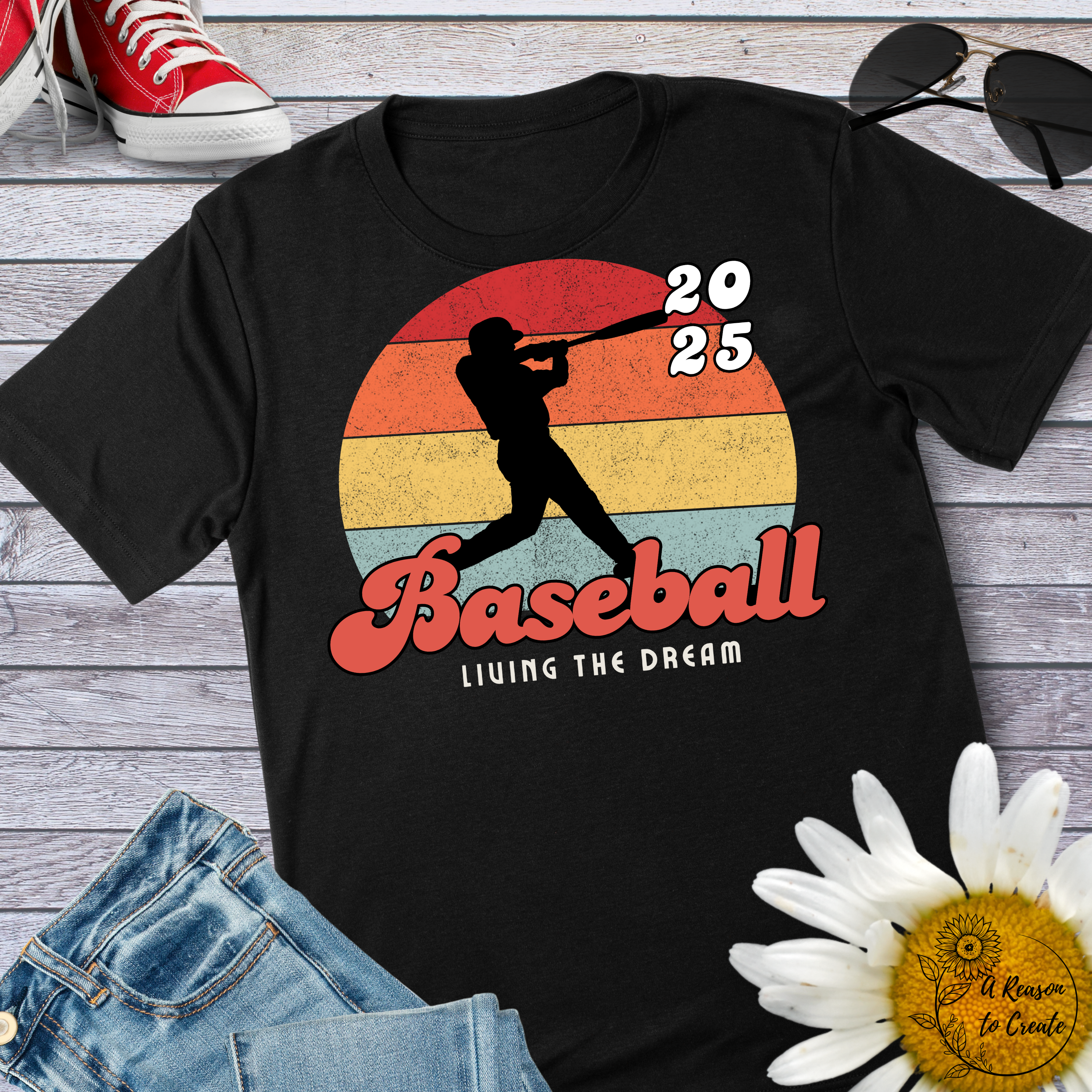 Vintage Baseball Unisex Softstyle T-Shirt - Living the Dream, Perfect Gift for Sports Lovers, Great for Game Days, Baseball Fans, 2025 [...] product thumbnail image