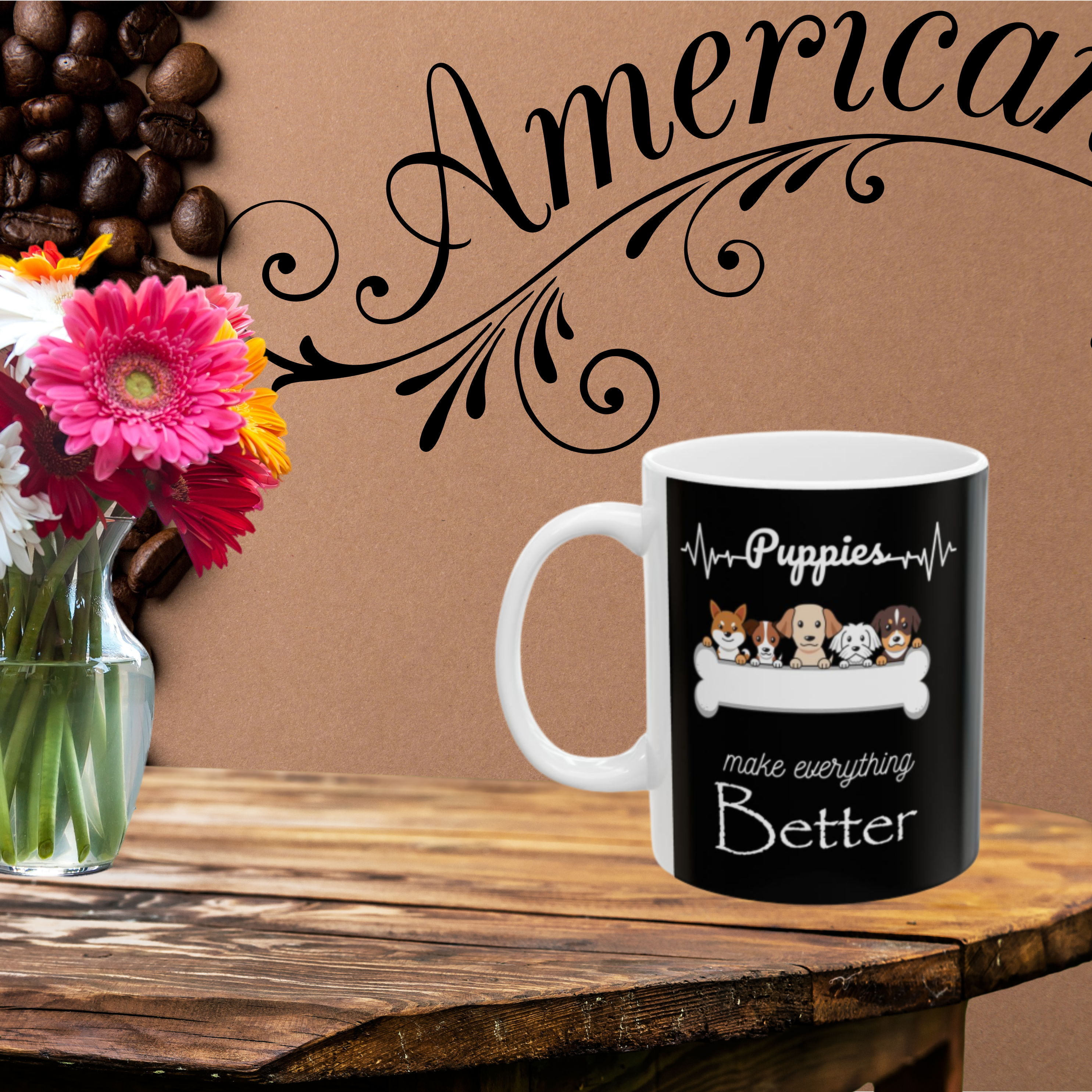 Puppies Make Everything Better Ceramic Mug, 11oz &amp; 15oz