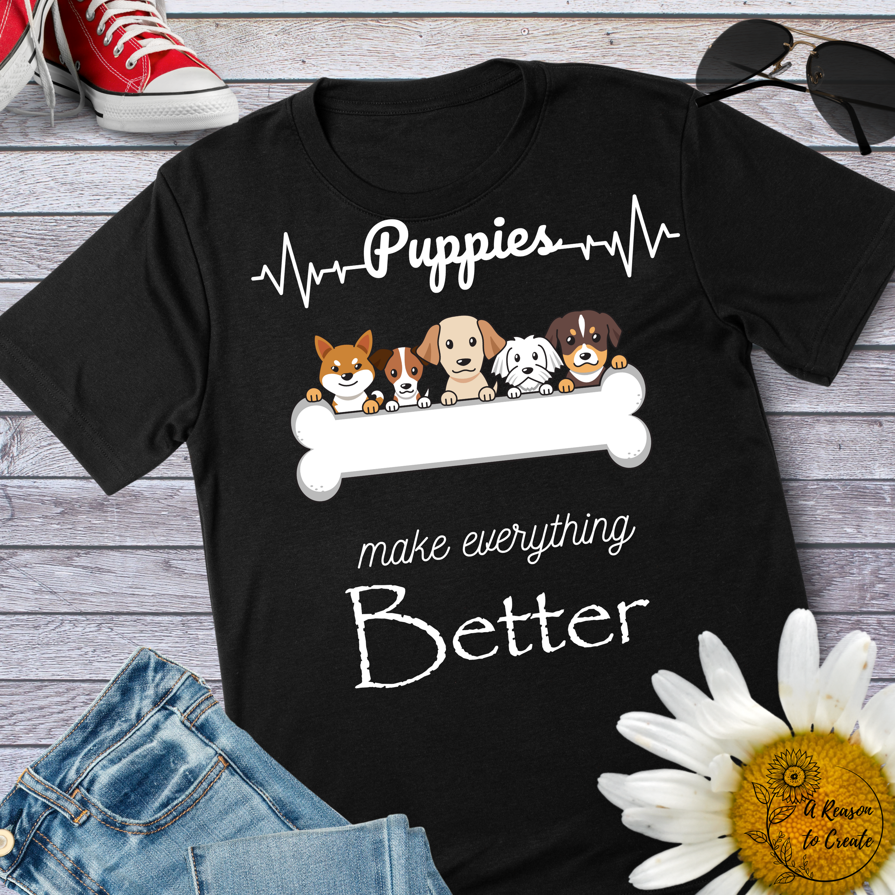 Puppies Make Everything Better T-Shirt, Cute Dog Lovers Tee, Pet Owner Gift, Fun Animal T-Shirt, Unisex Graphic Tee product thumbnail image