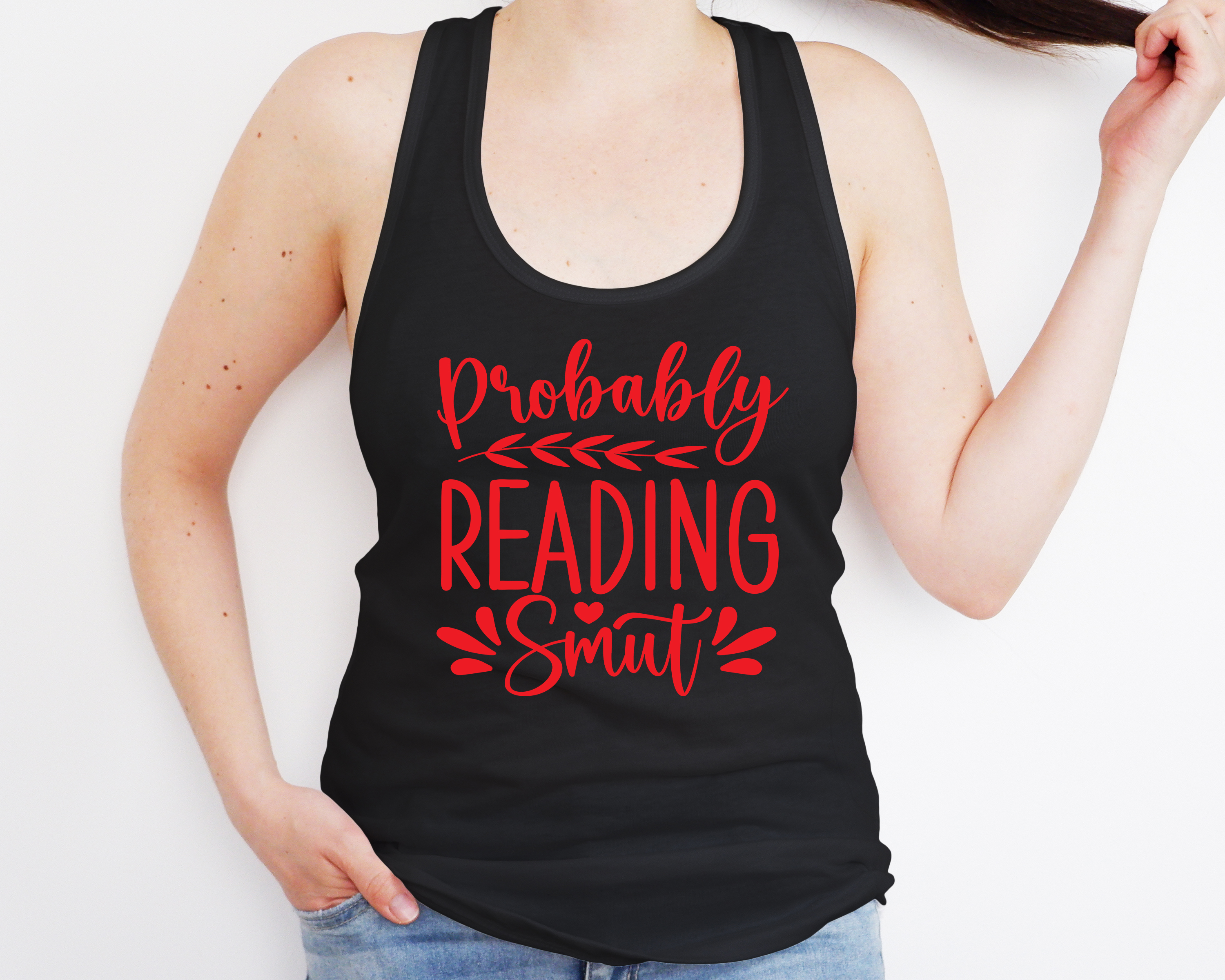 Probably Reading Smut Tank Top | Spicy Bookish Sleeveless Shirt | BookTok Smut Lover Gift | Dark Romance Reader Tank | Cozy Summer Bookworm Apparel product thumbnail image