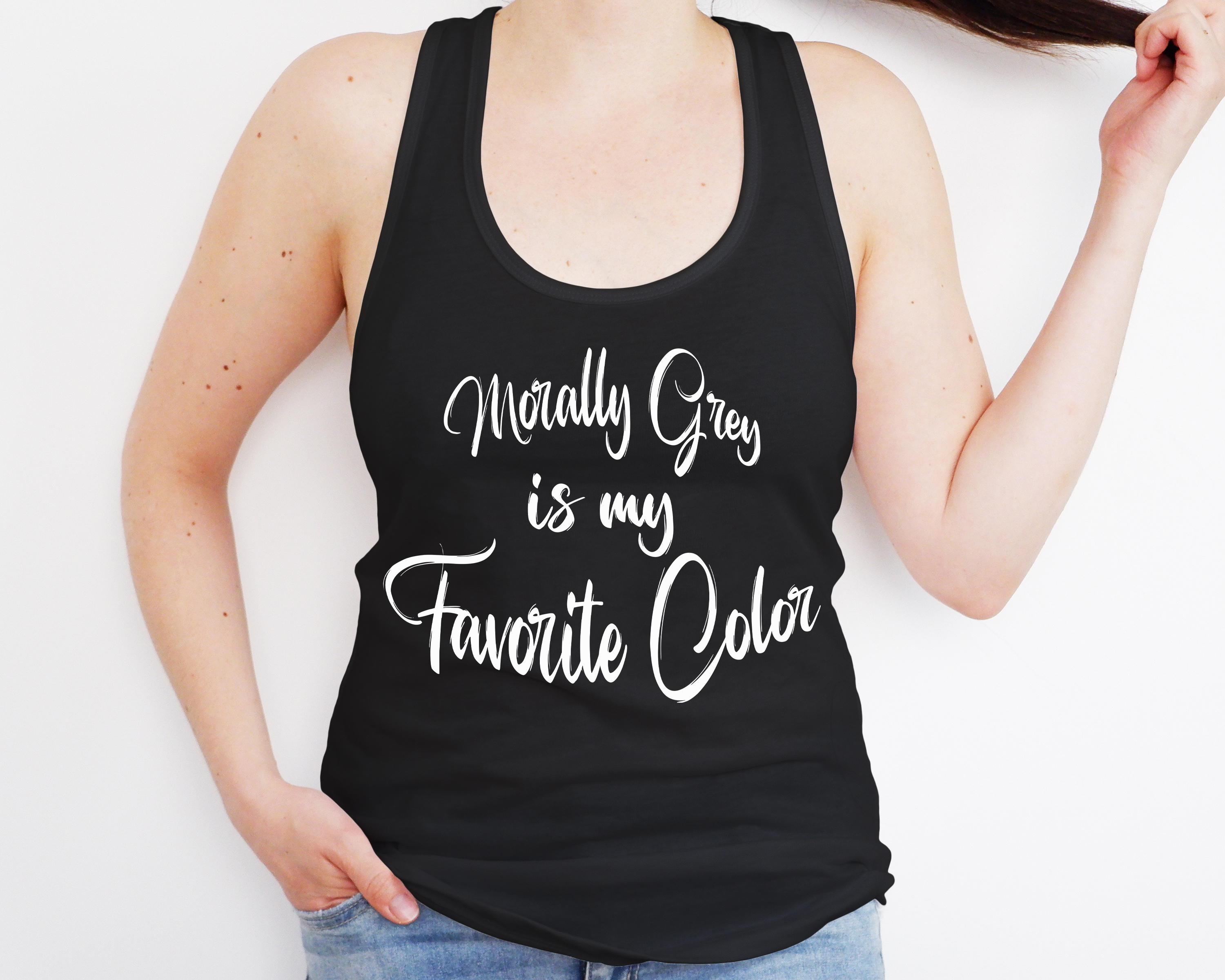 My Favorite Color Is Morally Grey Tank Top | Spicy Bookish Sleeveless Shirt | Dark Romance Reader Apparel | BookTok Morally Grey Lover Gift product thumbnail image My Favorite Color Is Morally Grey Tank Top | Spicy Bookish Sleeveless Shirt | Dark Romance Reader Apparel | BookTok Morally Grey Lover Gift product thumbnail image