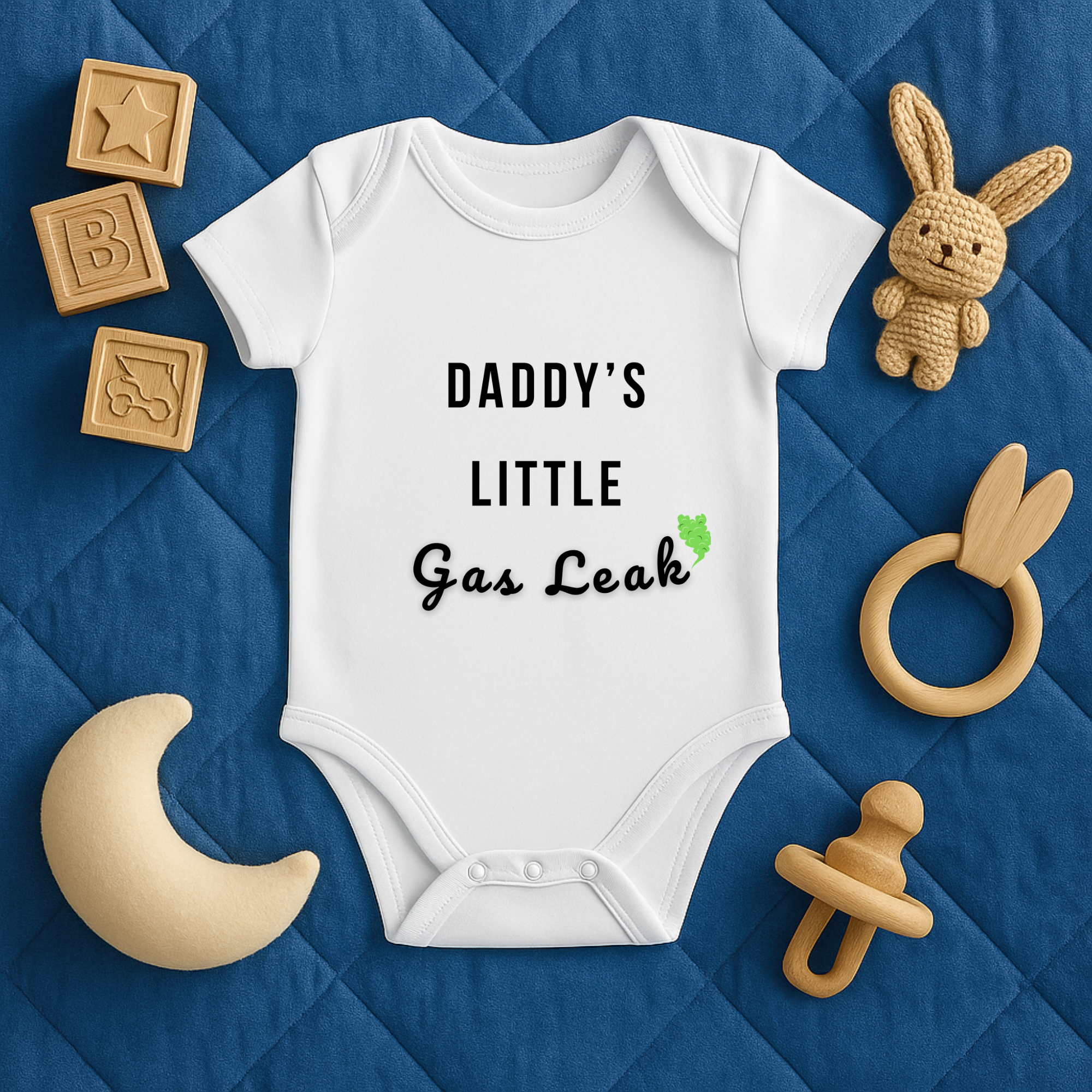Daddy's Little Gas Leak Baby Bodysuit, Funny Infant Onesie, Baby Shower Gift, New Dad Humor, Cute Baby Outfit, Infant Apparel product thumbnail image Daddy's Little Gas Leak Baby Bodysuit, Funny Infant Onesie, Baby Shower Gift, New Dad Humor, Cute Baby Outfit, Infant Apparel product thumbnail image