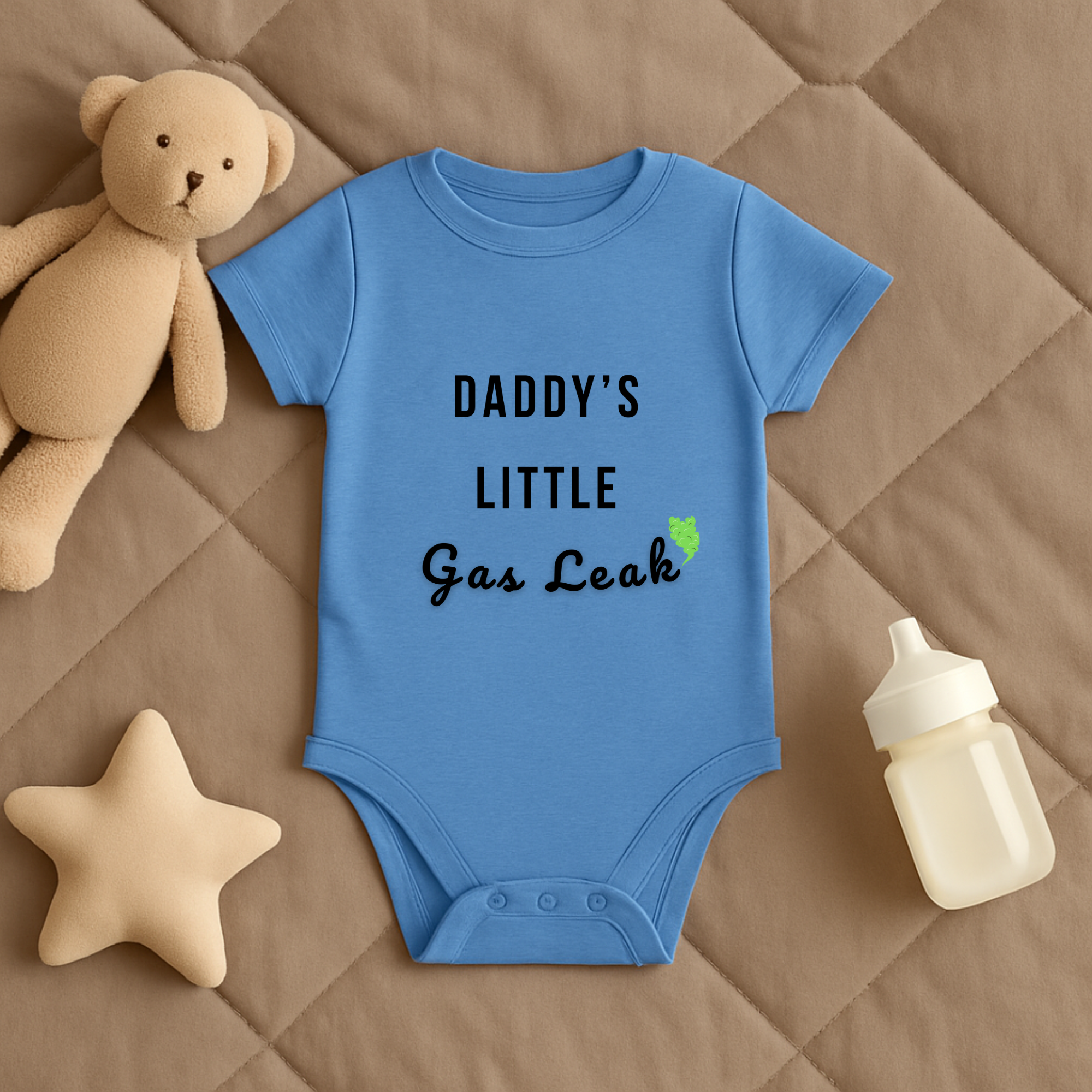 Daddy's Little Gas Leak Baby Bodysuit, Funny Infant Onesie, Baby Shower Gift, New Dad Humor, Cute Baby Outfit, Infant Apparel product thumbnail image Daddy's Little Gas Leak Baby Bodysuit, Funny Infant Onesie, Baby Shower Gift, New Dad Humor, Cute Baby Outfit, Infant Apparel product thumbnail image