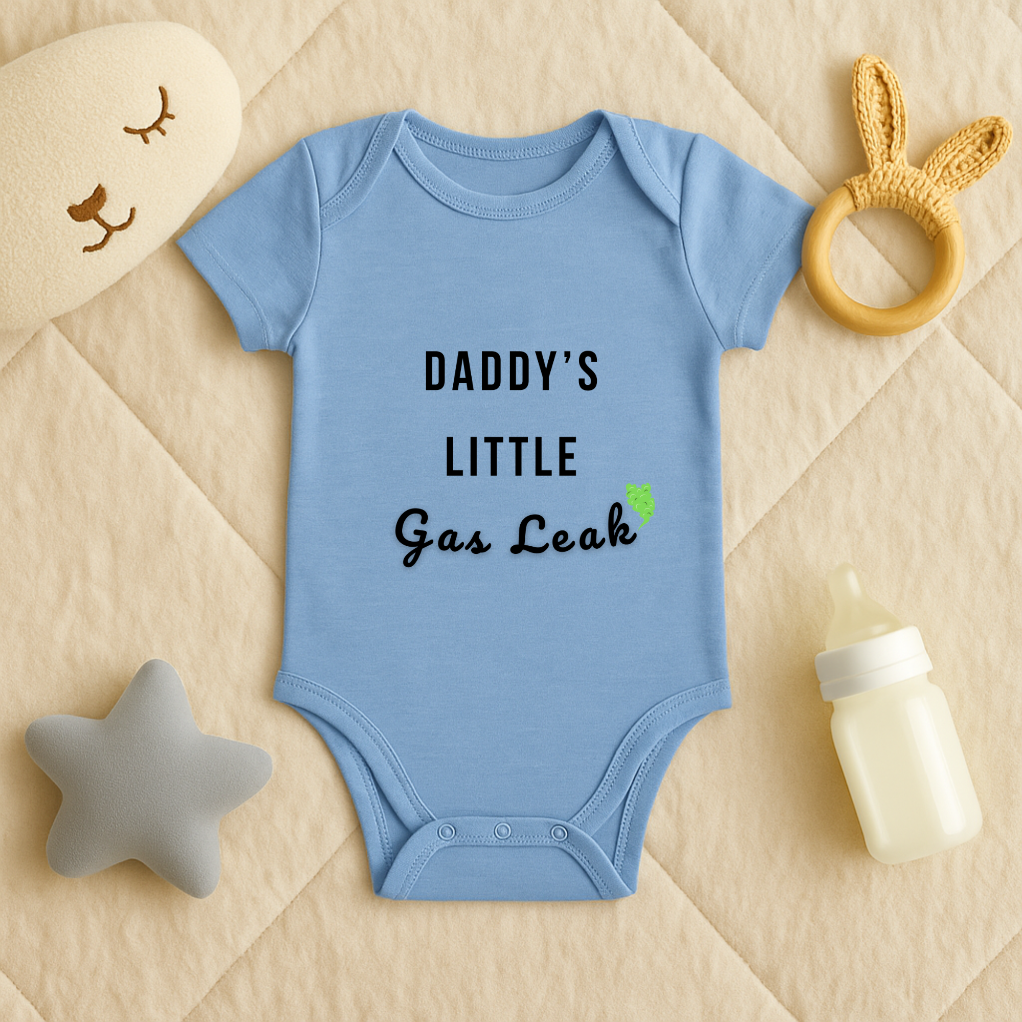 Daddy's Little Gas Leak Baby Bodysuit, Funny Infant Onesie, Baby Shower Gift, New Dad Humor, Cute Baby Outfit, Infant Apparel product thumbnail image Daddy's Little Gas Leak Baby Bodysuit, Funny Infant Onesie, Baby Shower Gift, New Dad Humor, Cute Baby Outfit, Infant Apparel product thumbnail image
