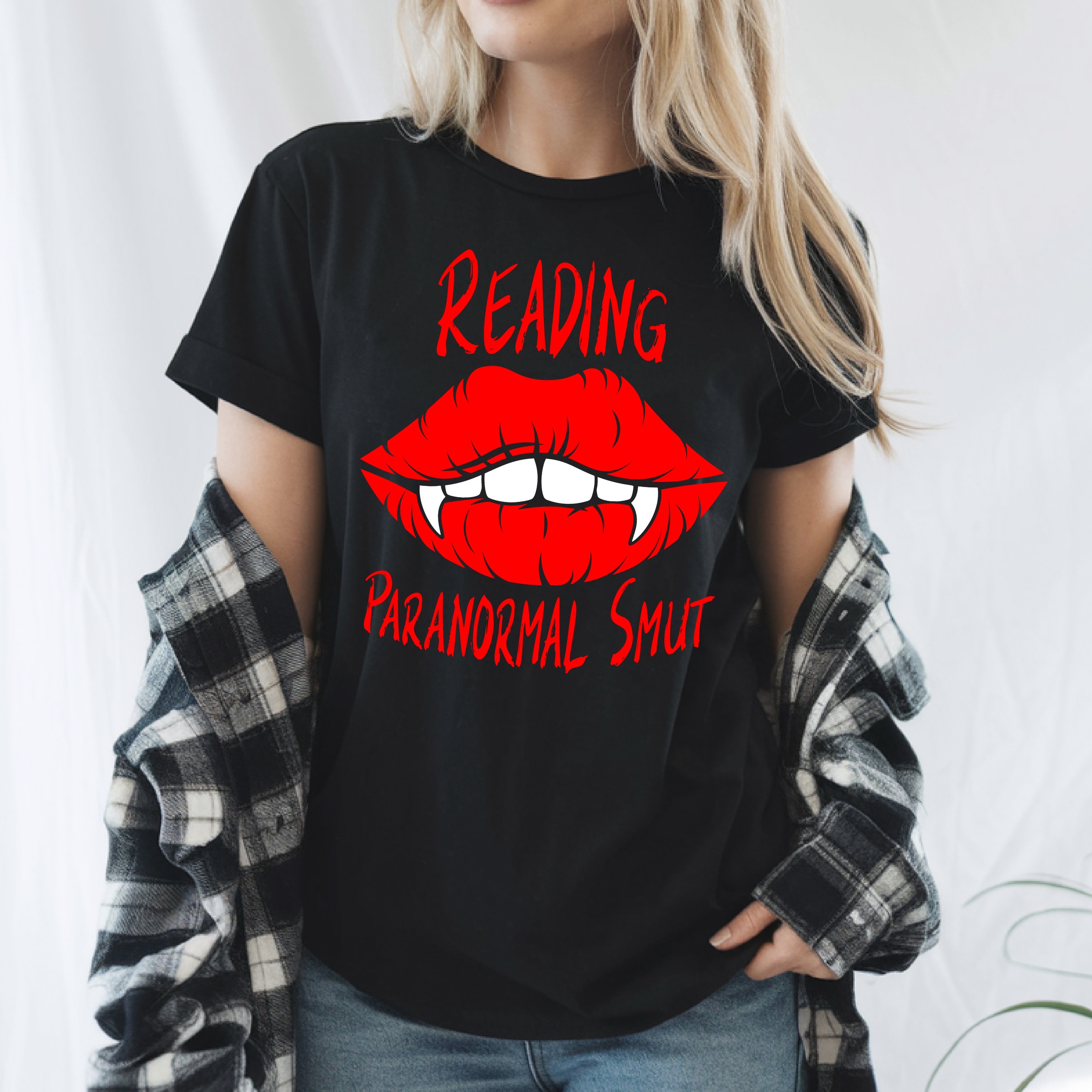 Reading Paranormal Smut Shirt | Spicy Bookish T-Shirt | Fantasy Romance Goth Tee | Paranormal Smut Reader Gift | Bookish Smut Lover Shirt