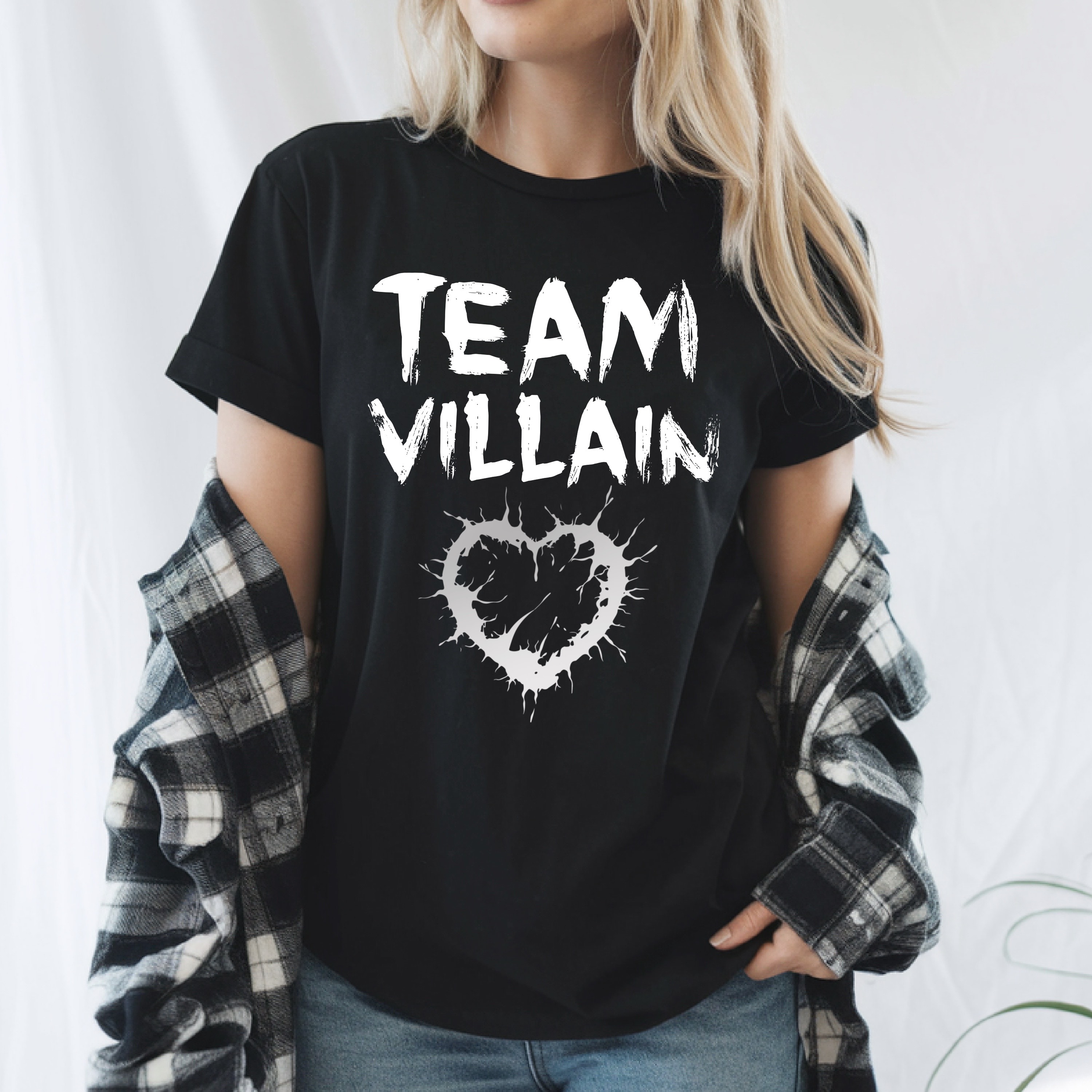 Team Villain Shirt | Gothic Bookish | Anti-Hero Reader Tee | Morally Grey Character | Dark Romance Book Lover Gift | Villain Aesthetic Tee