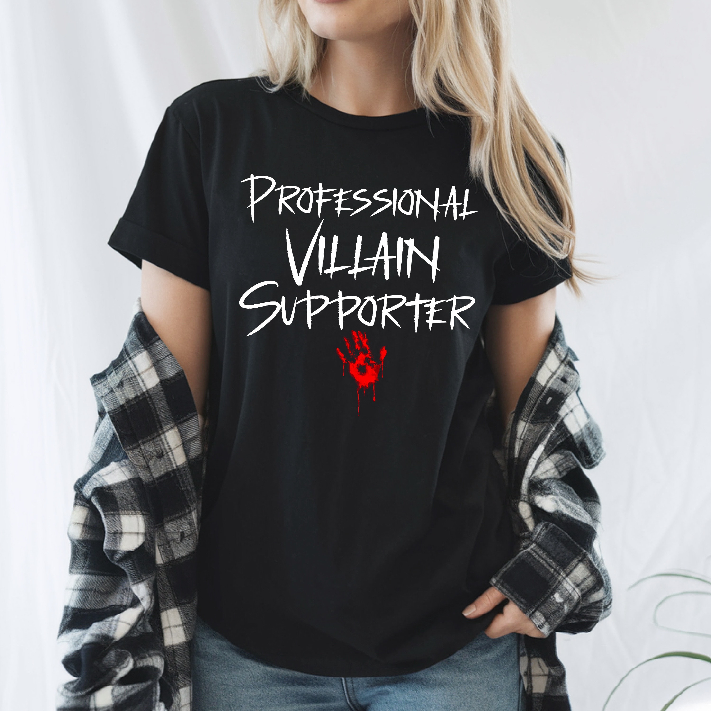 Professional Villain Supporter Shirt | Gothic Bookish T-Shirt | Anti-Hero Reader Tee | Morally Grey Character | Dark Romance Book Lover Gift