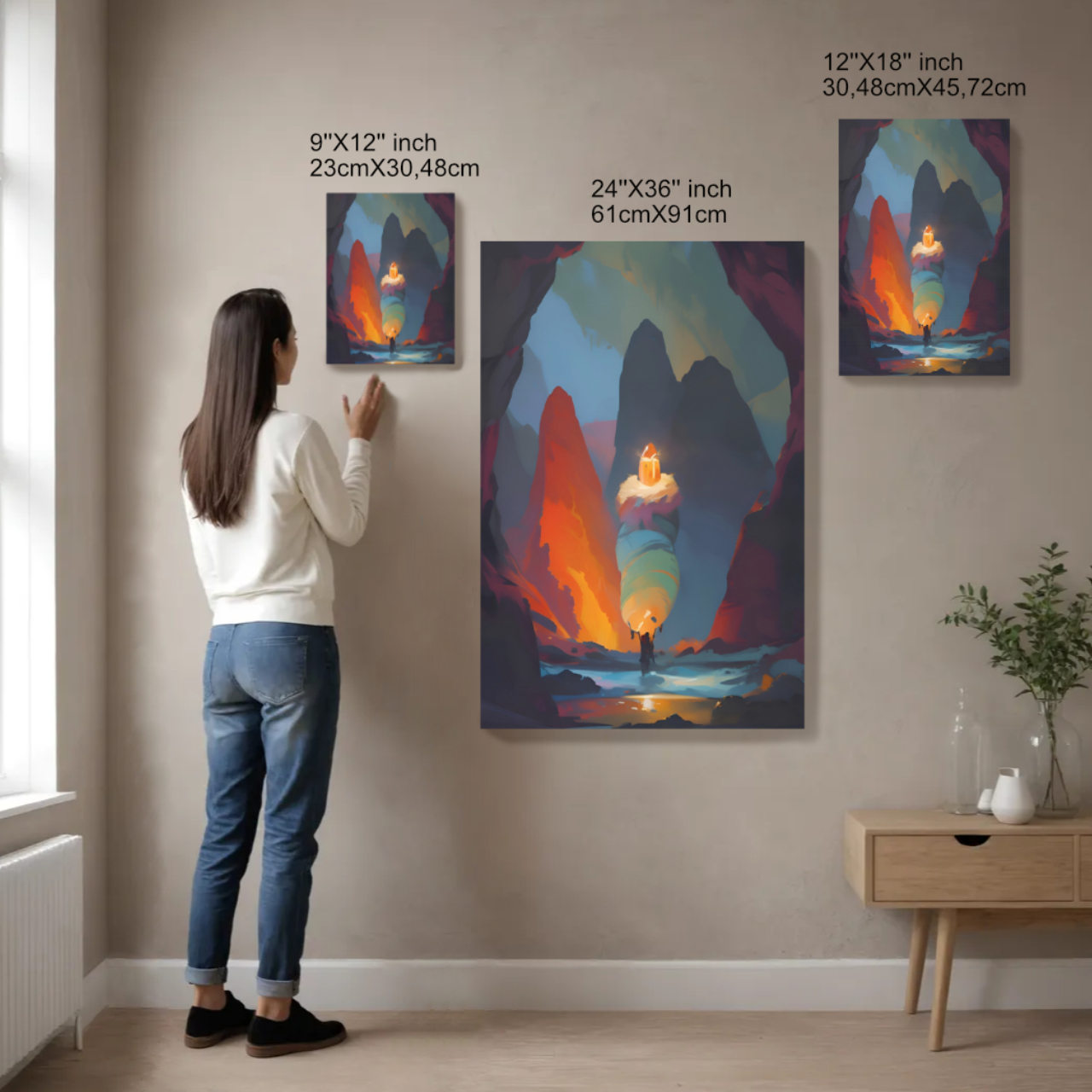 Mystical Landscape Canvas Art, Dreamy Wall Decor, Fantasy Artwork for Home, Gift for Nature Lovers, Adventurous Themed Art product thumbnail image Mystical Landscape Canvas Art, Dreamy Wall Decor, Fantasy Artwork for Home, Gift for Nature Lovers, Adventurous Themed Art product thumbnail image