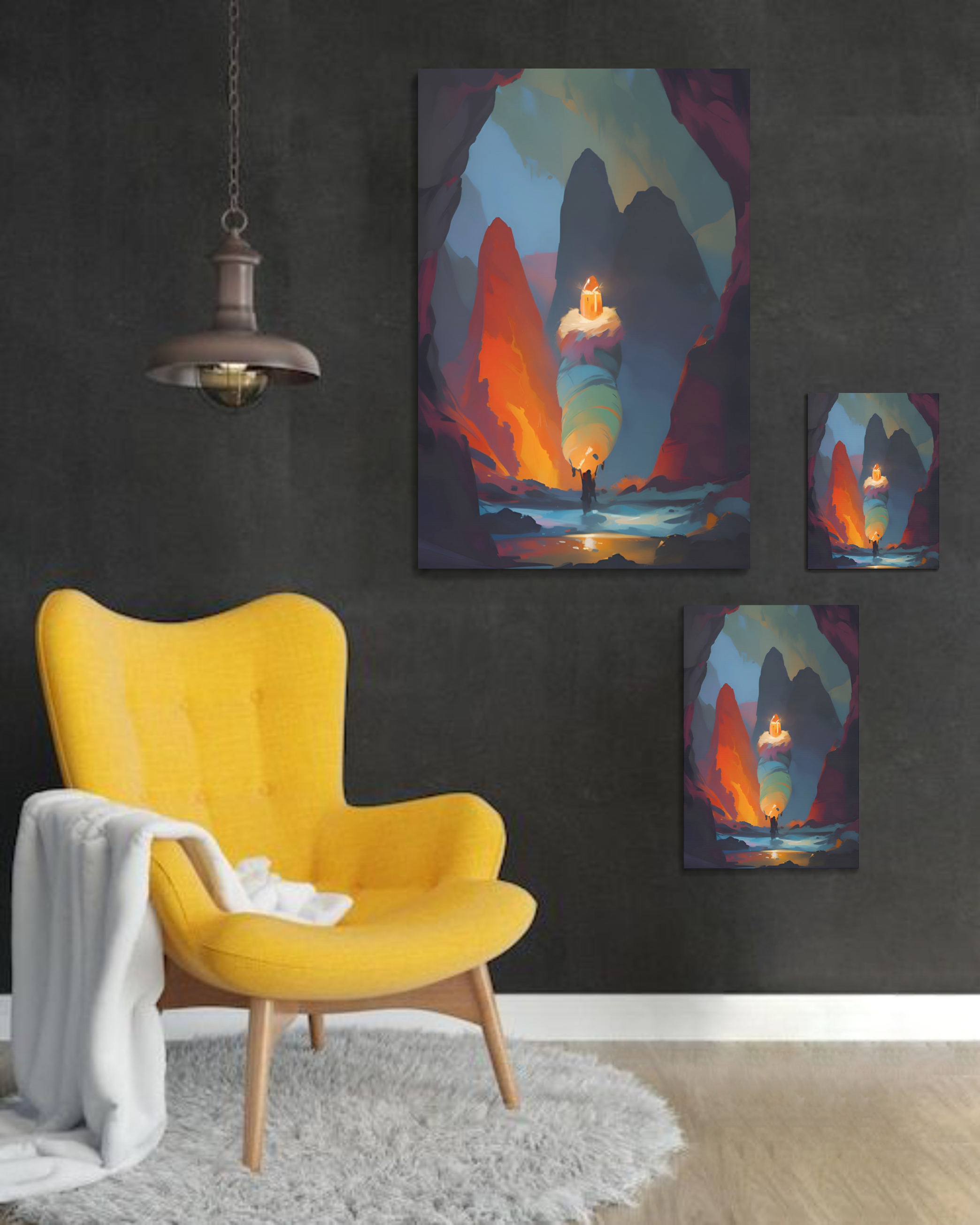 Mystical Landscape Canvas Art, Dreamy Wall Decor, Fantasy Artwork for Home, Gift for Nature Lovers, Adventurous Themed Art