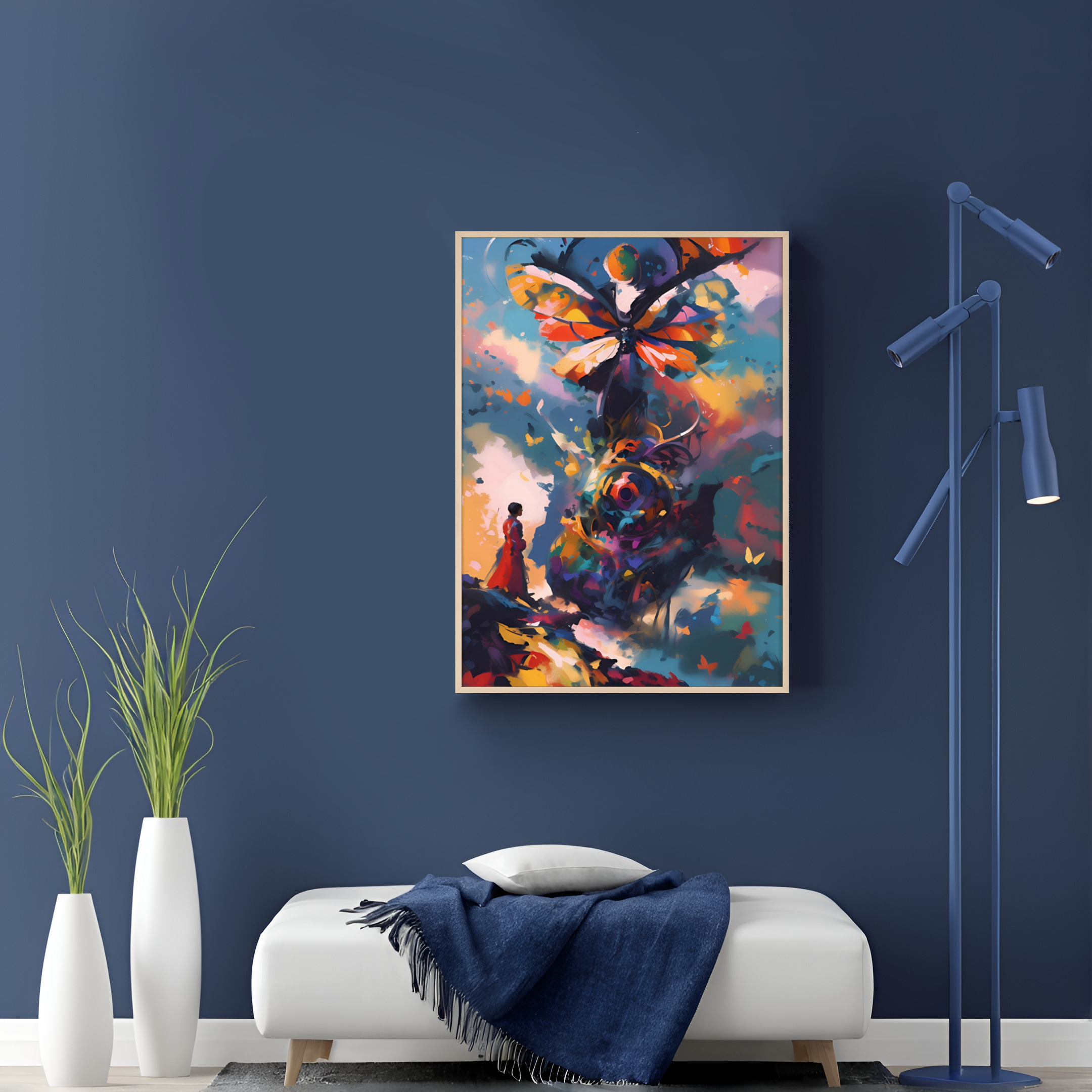 Home Decor Poster Frame Wooden Wall Art Print Decor Spiritual Poster Tarot Energy Manifestation Mystical Poster Butterfly Print 