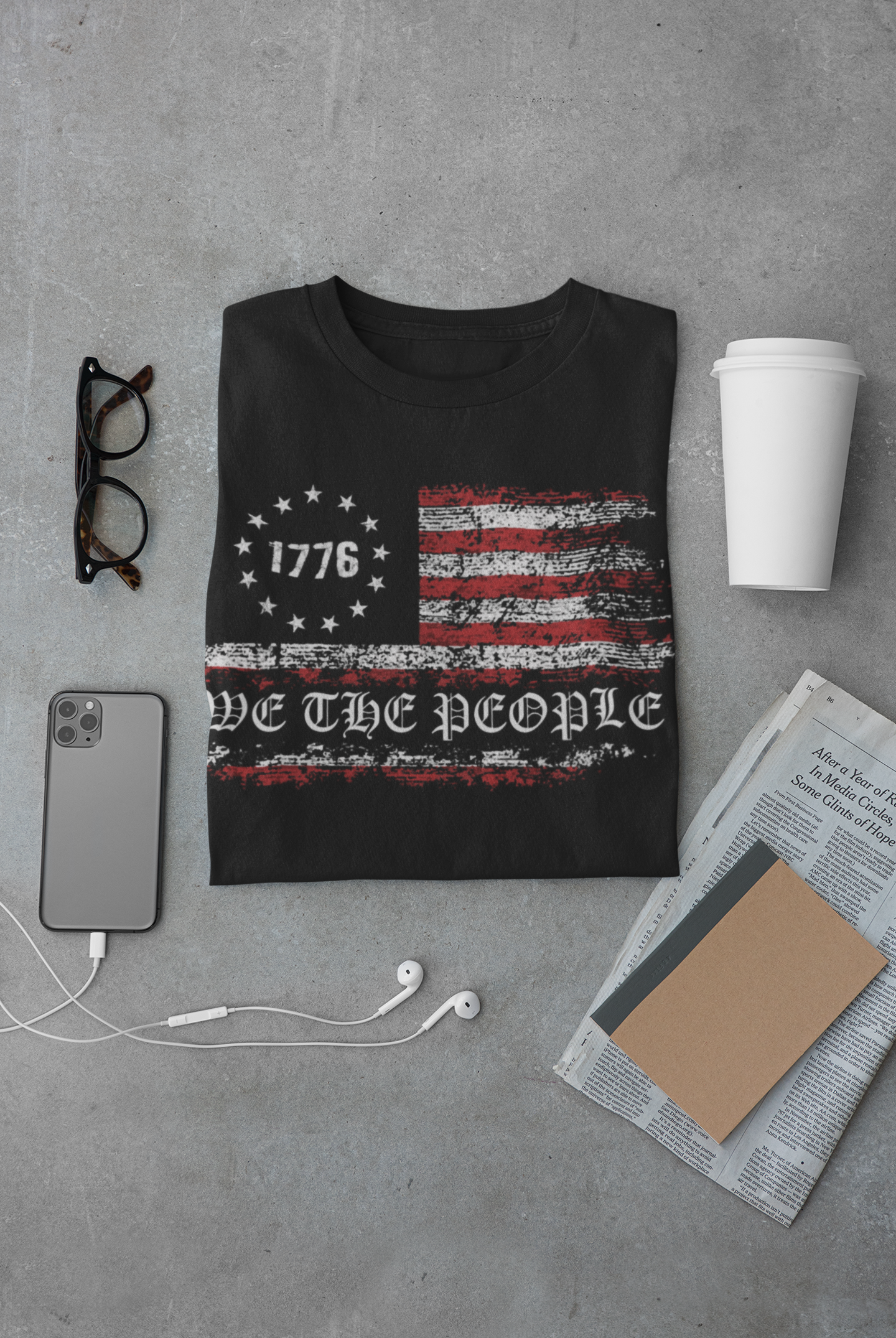 Patriotic Tee, American Independence Shirt, USA History Top, Founding Fathers Apparel, Political Graphic T-Shirt product thumbnail image