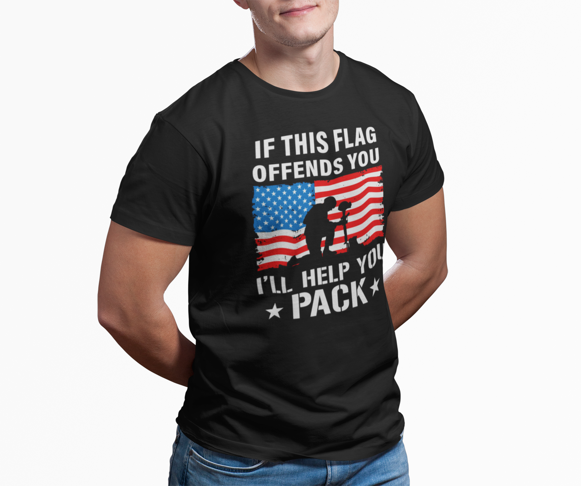 If this Flag Offends you Unisex T-Shirt, Political Statement Tee, Protest Shirt, Patriotic Top, Social Commentary Clothing product thumbnail image