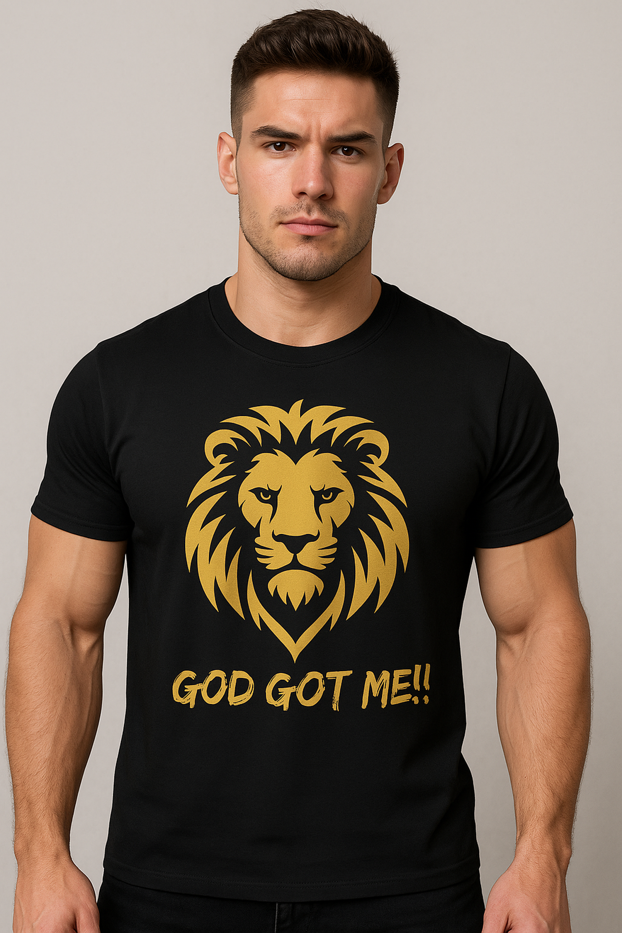 God Got Me!! Lion Unisex T-Shirt, Faith Shirt, Inspirational Apparel, Gift for Believers, Religious Merchandise product thumbnail image God Got Me!! Lion Unisex T-Shirt, Faith Shirt, Inspirational Apparel, Gift for Believers, Religious Merchandise product thumbnail image