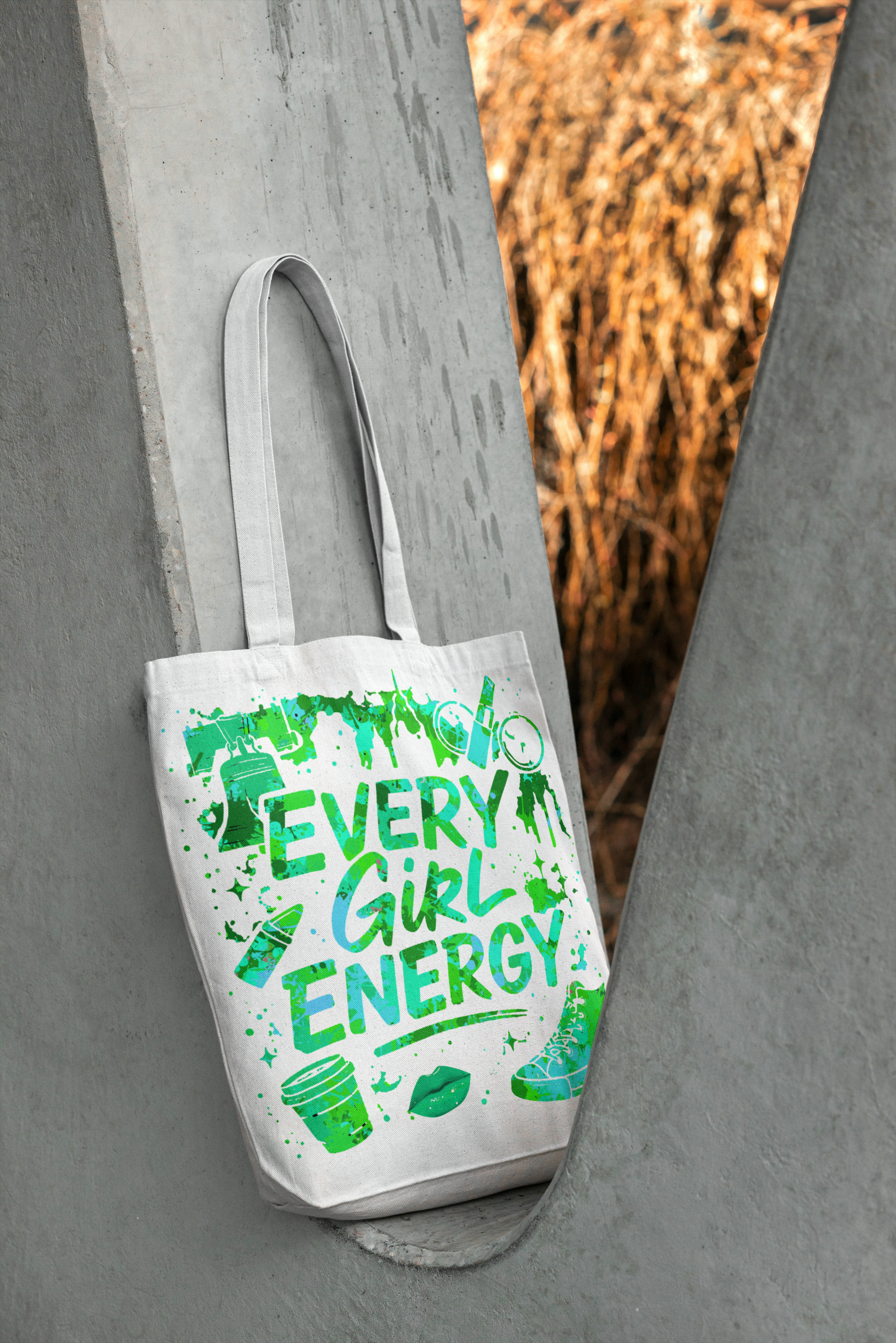 Green Blue Every Girl Energy Tote Bag | Stylish, Versatile, Eco-Friendly, Perfect for Women, Gifts, and Special Occasions