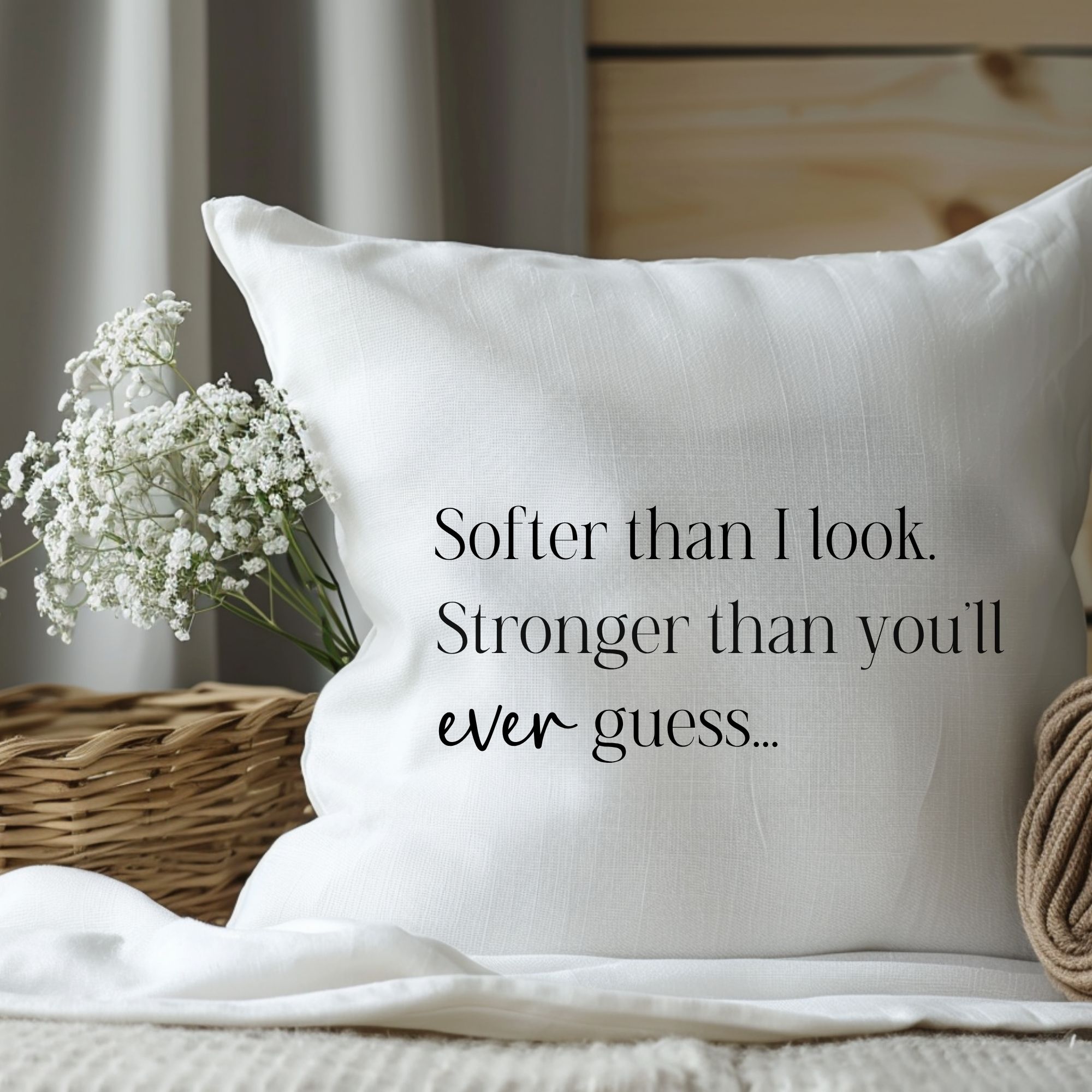 Softer Than You Think Pillowcase | Decorative Cushion Cover, Trendy Home Decor, Gift for Her, Throw Pillow, Inspirational Quote product thumbnail image Softer Than You Think Pillowcase | Decorative Cushion Cover, Trendy Home Decor, Gift for Her, Throw Pillow, Inspirational Quote product thumbnail image