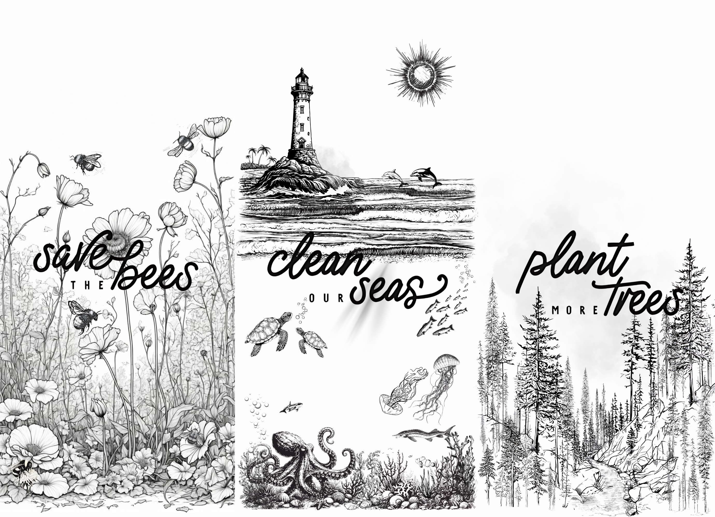 Save the Bees, Seas, &amp; Trees water bottle product thumbnail image