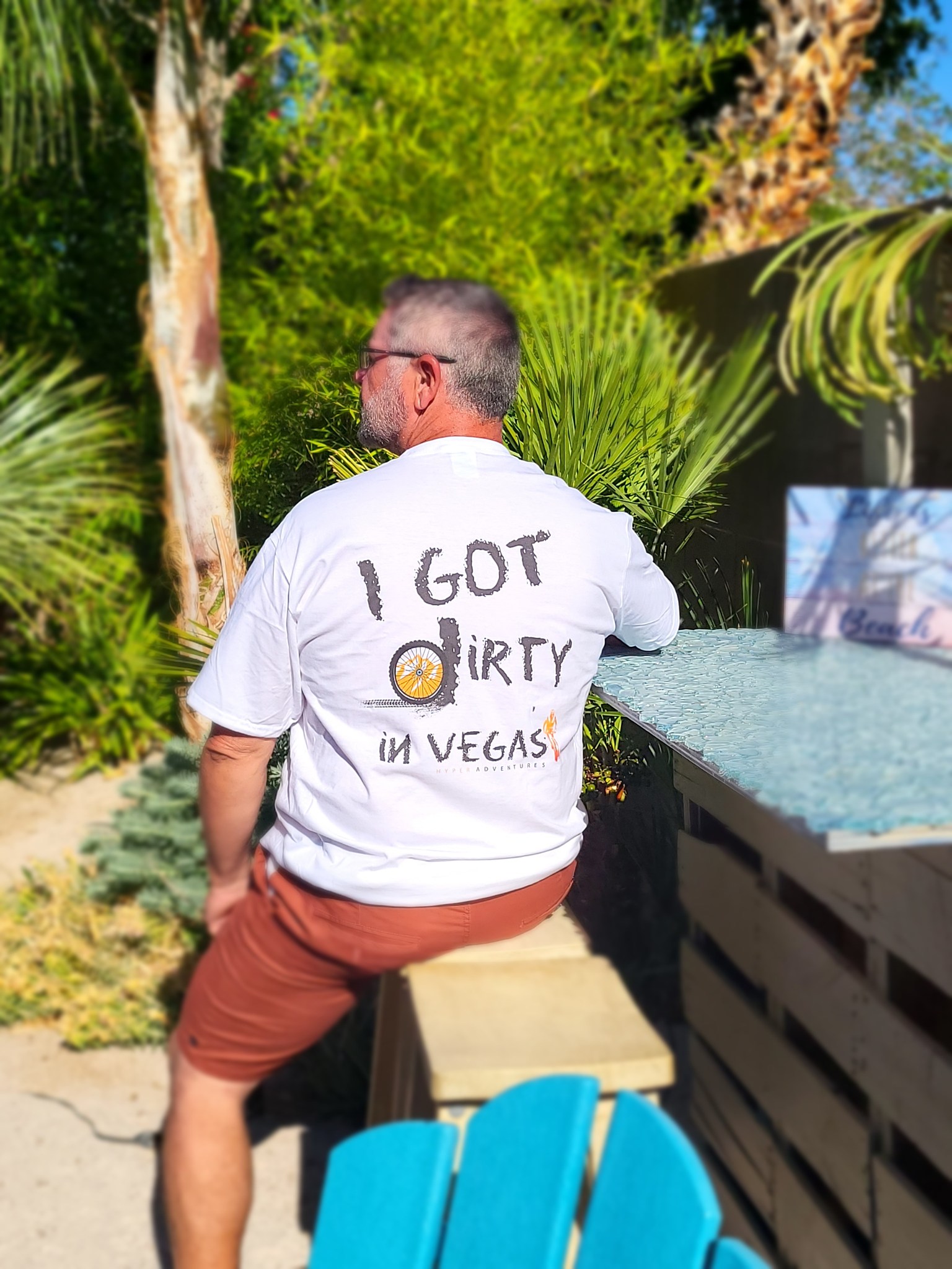 I Got Dirty in Vegas, White T-shirt, Mountain Biking, Hiking, Anything Outdoors product thumbnail image I Got Dirty in Vegas, White T-shirt, Mountain Biking, Hiking, Anything Outdoors product thumbnail image