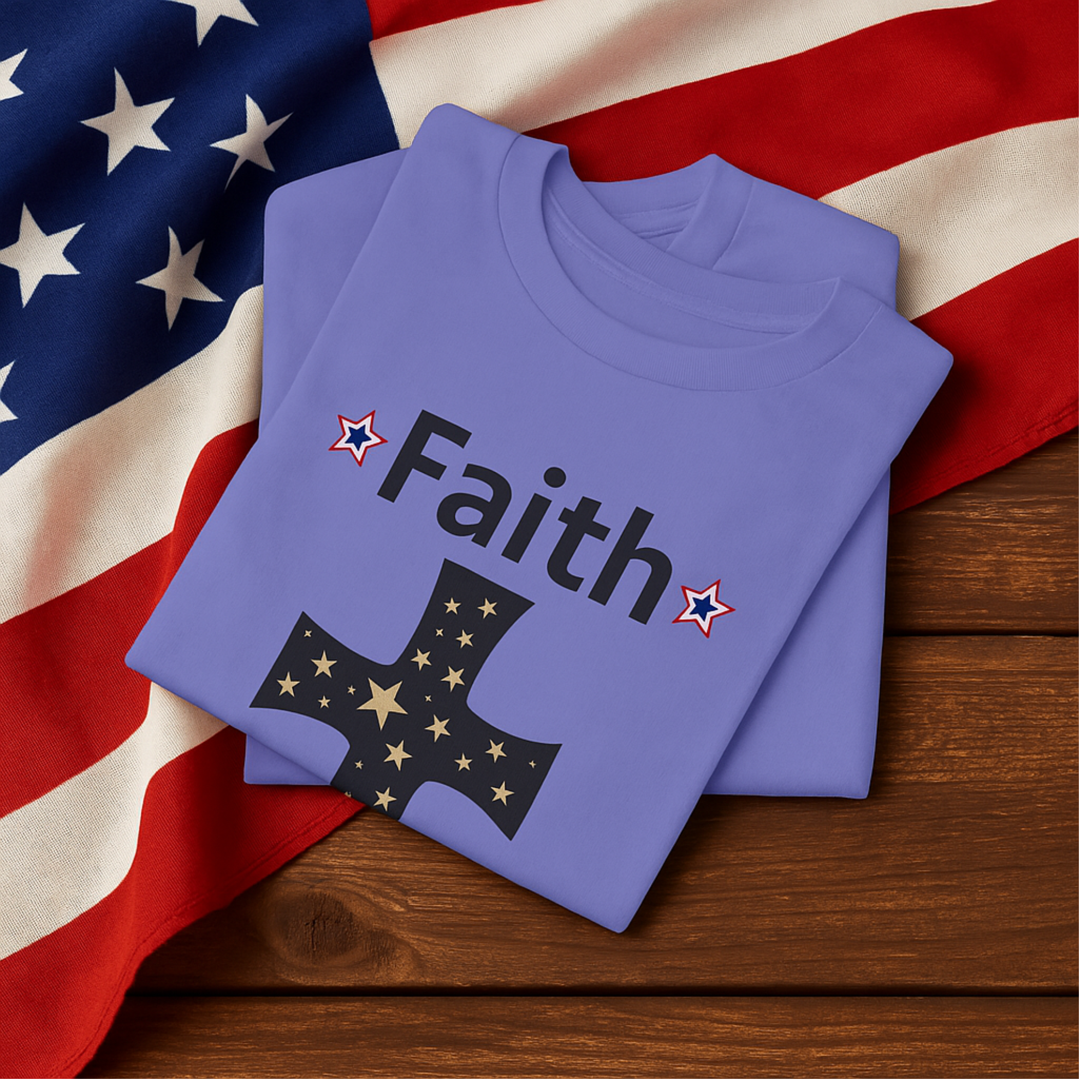 Faith & Freedom Patriotic Cross Heart Unisex T Shirt American Flag Christian Tee 4th of July USA Graphic Tee Religious Independence Day Shirt product thumbnail image Faith & Freedom Patriotic Cross Heart Unisex T Shirt American Flag Christian Tee 4th of July USA Graphic Tee Religious Independence Day Shirt product thumbnail image