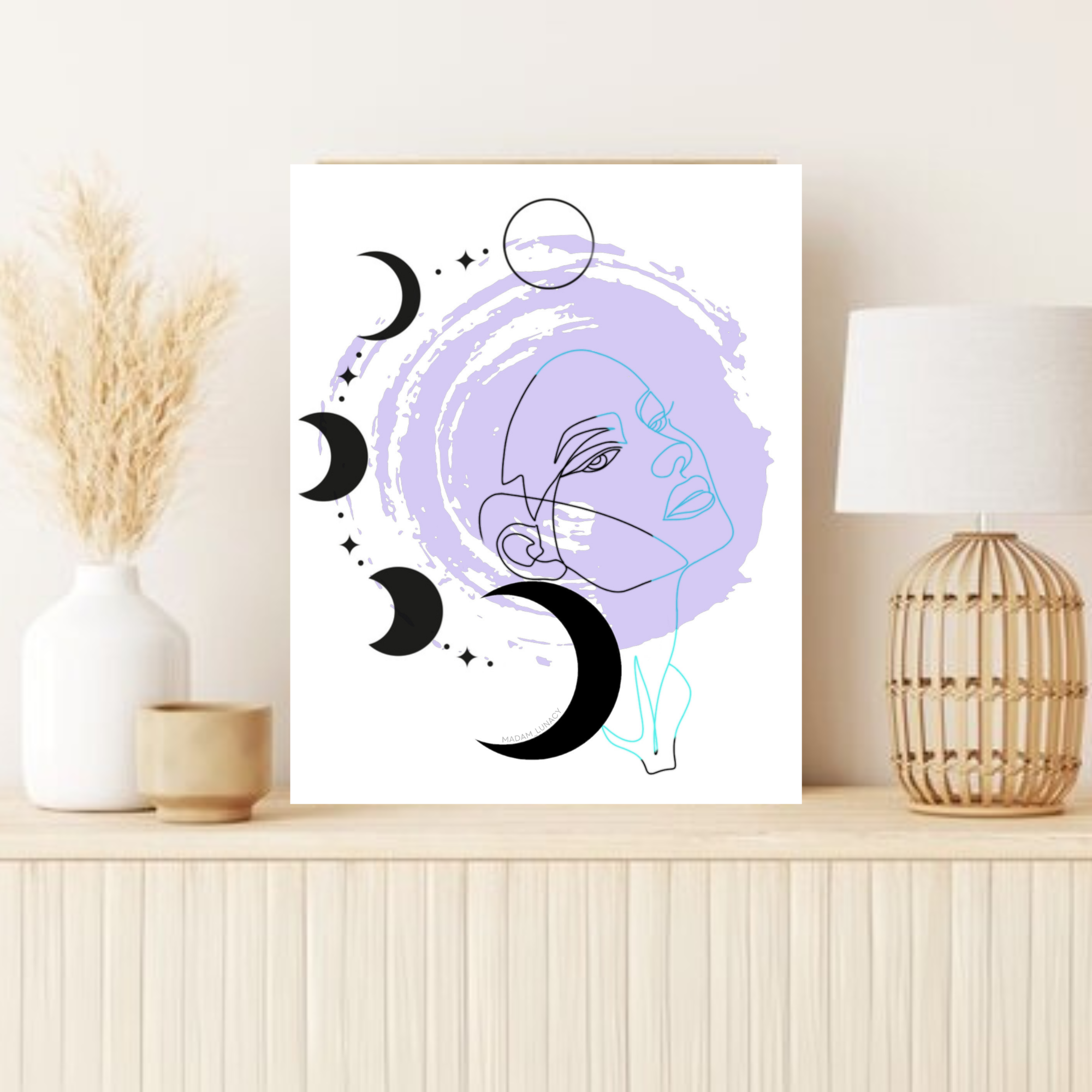 Celestial Moon Phase. Art by Madam Lunacy - ART PRINT product thumbnail image