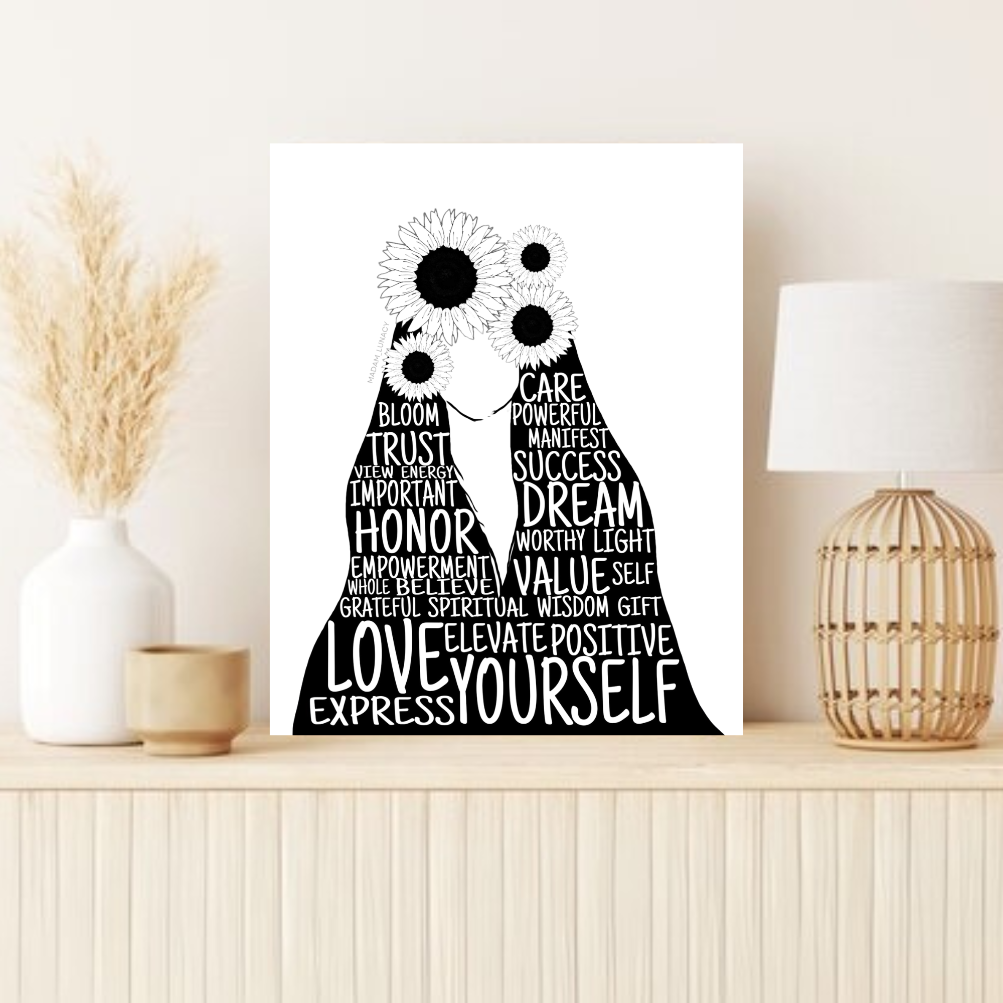 Love Yourself. Art by Madam Lunacy. - ART PRINT Love Yourself. Art by Madam Lunacy. - ART PRINT