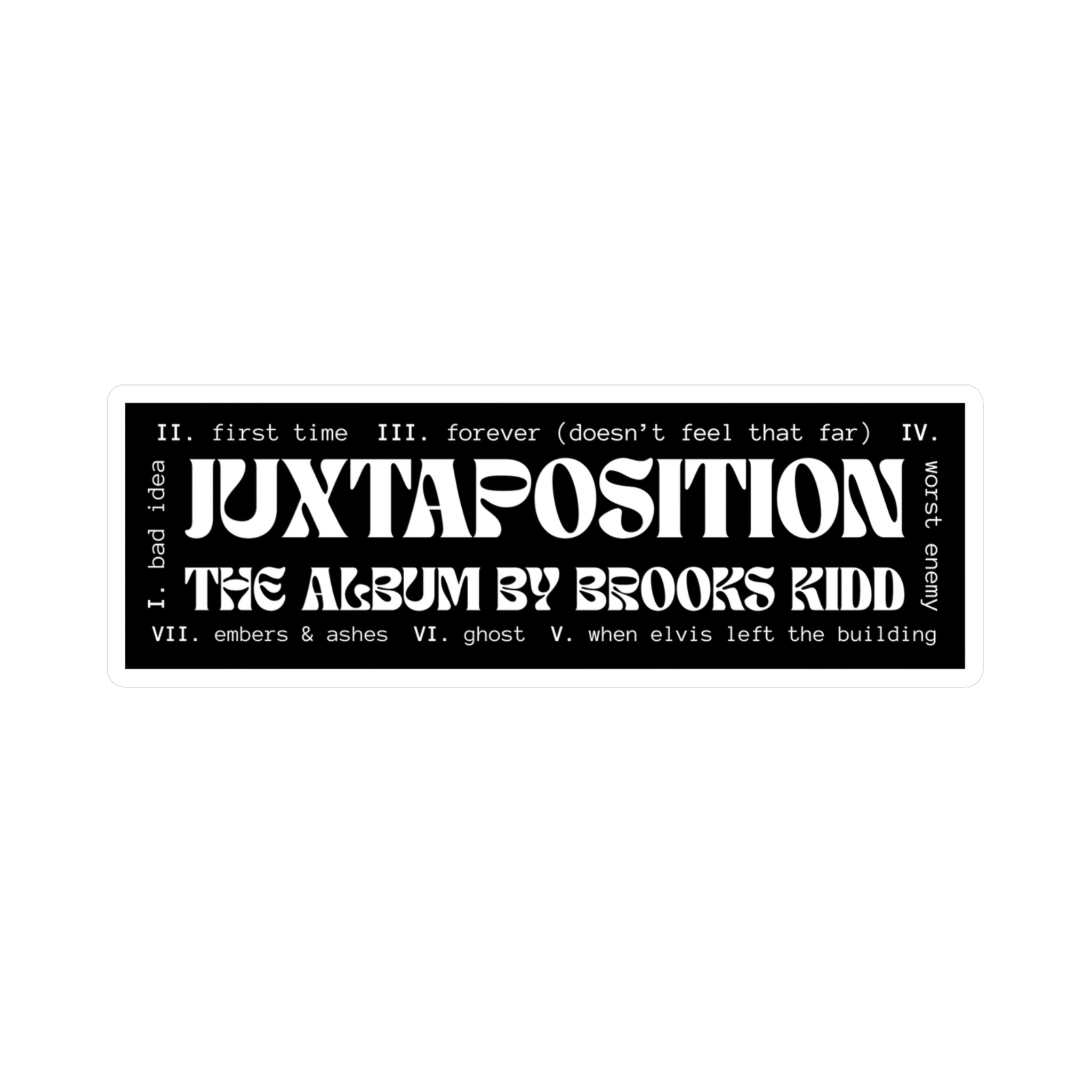 juxtaposition tracklist sticker product thumbnail image juxtaposition tracklist sticker product thumbnail image