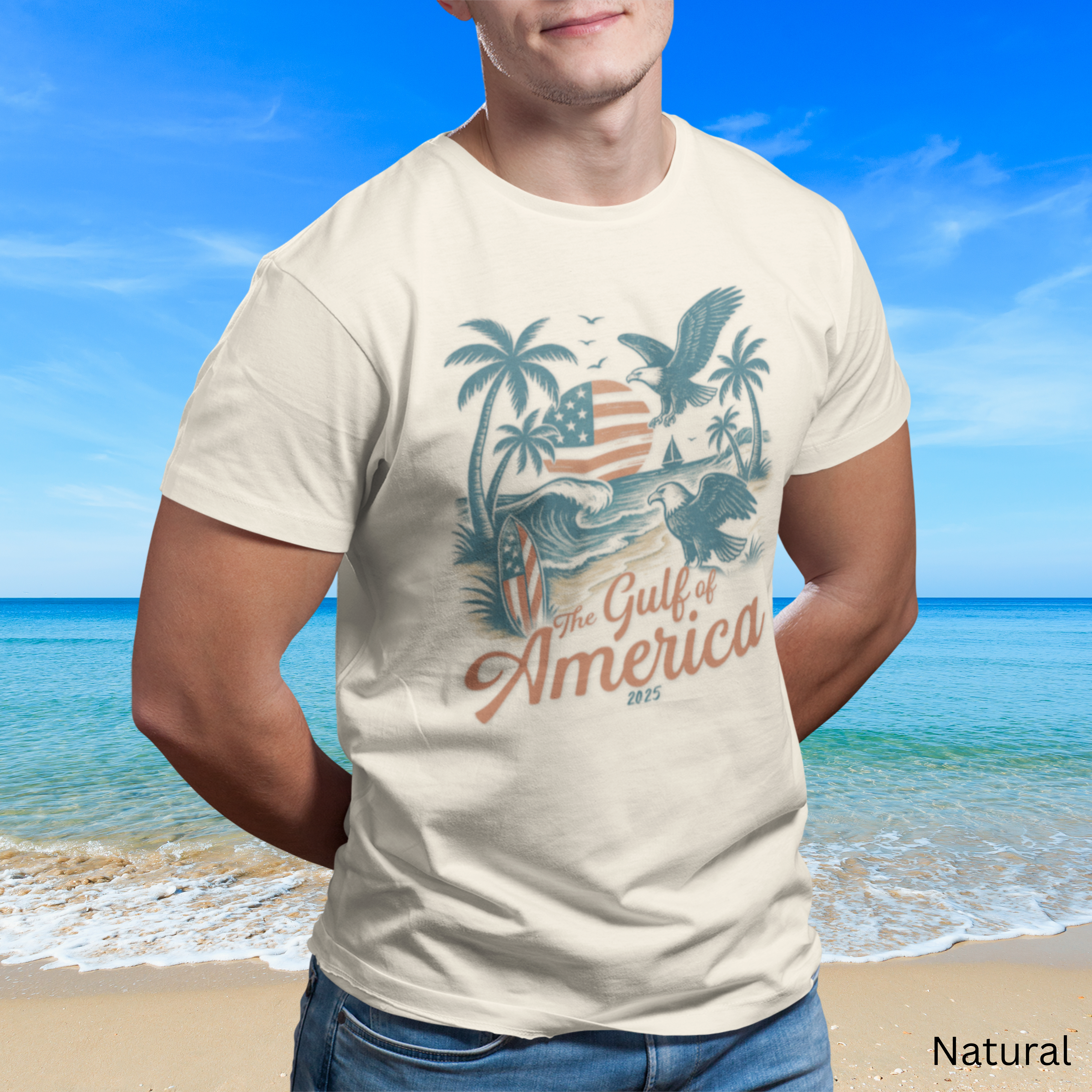 Gulf of America Graphic T-Shirt | Unisex Tee for Beach Lovers, Summer Style, Patriotic Apparel, Casual Wear product thumbnail image