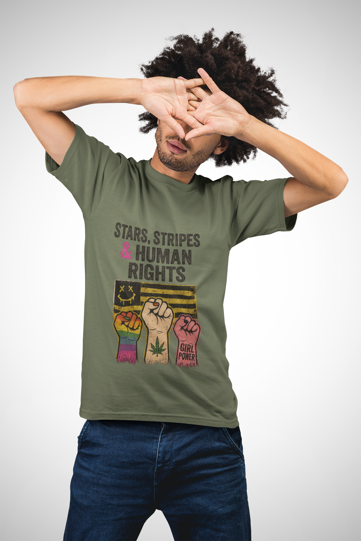 Stars, Stripes & Human Rights Unisex T-Shirt product thumbnail image Stars, Stripes & Human Rights Unisex T-Shirt product thumbnail image