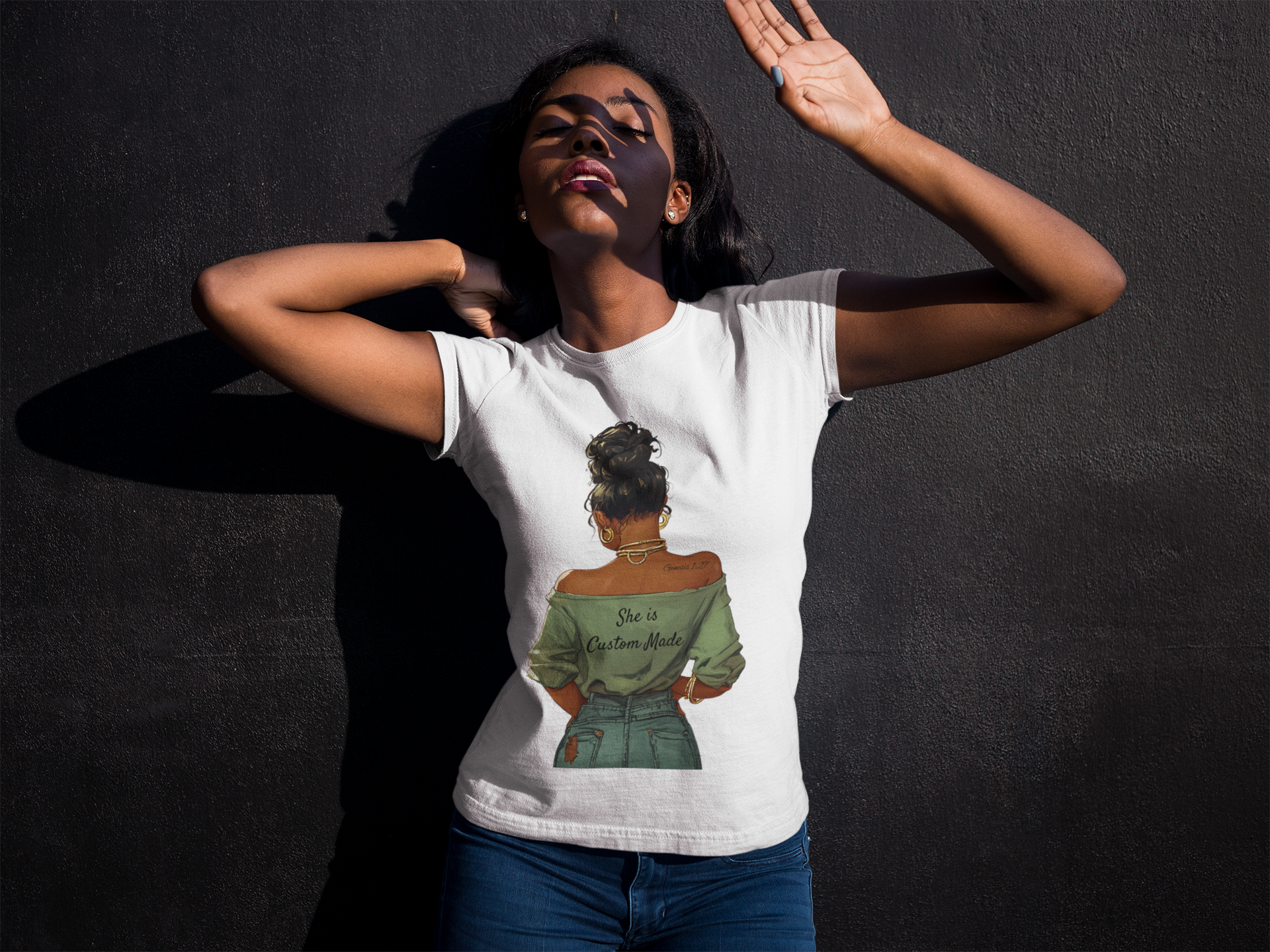 She is Custom Made Genesis 1:27 Jersey Short Sleeve Tee product thumbnail image She is Custom Made Genesis 1:27 Jersey Short Sleeve Tee product thumbnail image