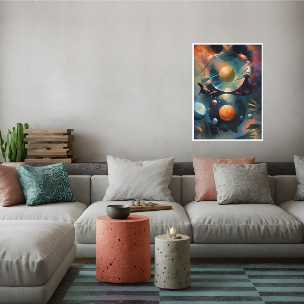 Poster Frame Universal Love Print Mermaid Guides Egg Planets Ace of Cups Magic Fish Wall Art Decor Home Office Gift Wooden Frame Poster product thumbnail image