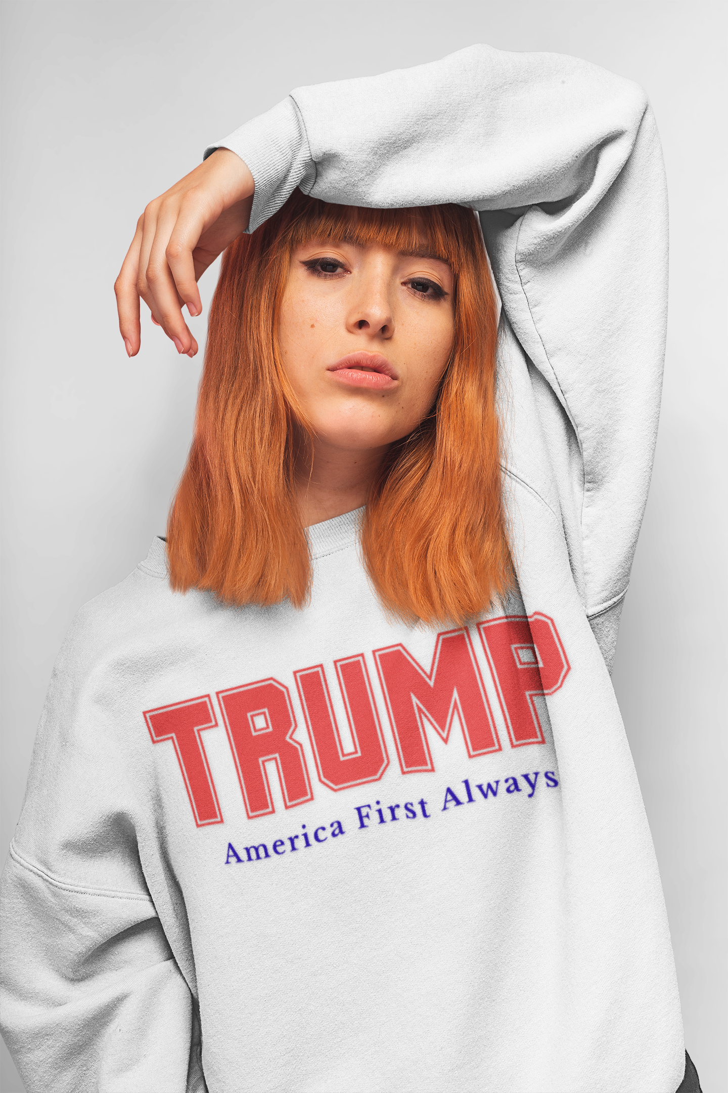 Oversized Vintage-Style Trump Sweatshirt – Unisex Fit, Garment-Dyed Comfort Crew, 80/20 Cotton Poly Blend product thumbnail image Oversized Vintage-Style Trump Sweatshirt – Unisex Fit, Garment-Dyed Comfort Crew, 80/20 Cotton Poly Blend product thumbnail image